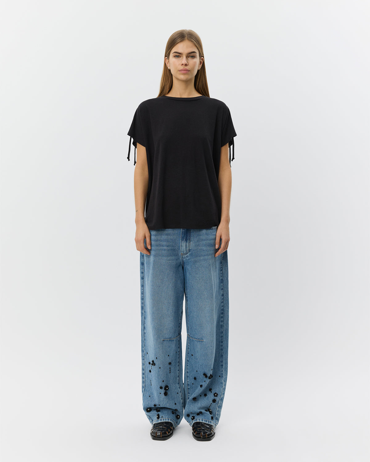 Sofie Schnoor WOMEN ALEIDSW LINEN MIX T-SHIRT T-shirt 1000 Black