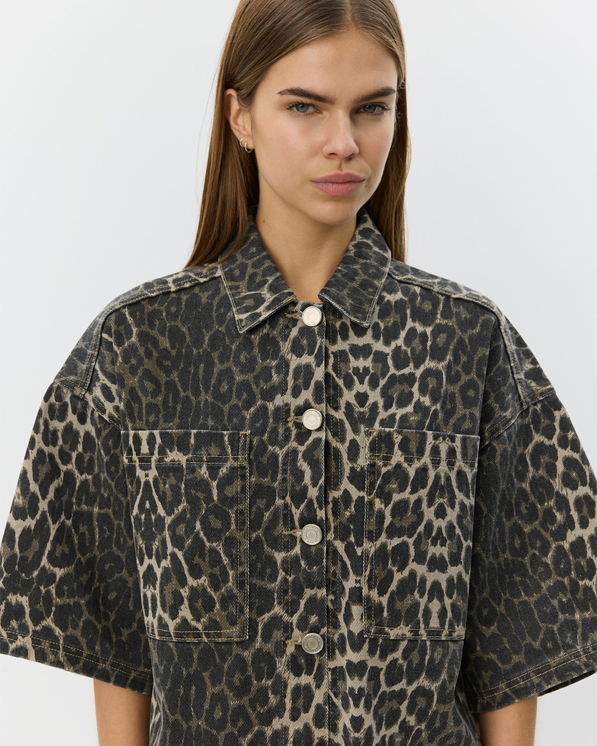 Sofie Schnoor WOMEN ALINESW DENIM SHIRT Shirt 9086 Light brown leopard