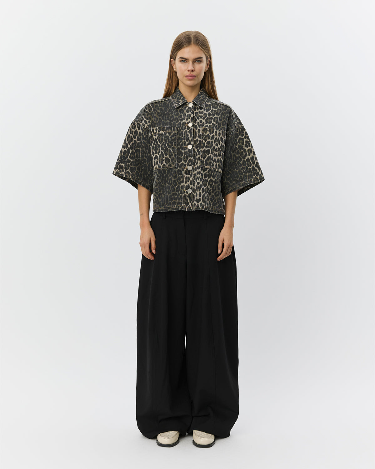 Sofie Schnoor WOMEN ALINESW DENIM SHIRT Shirt 9086 Light brown leopard
