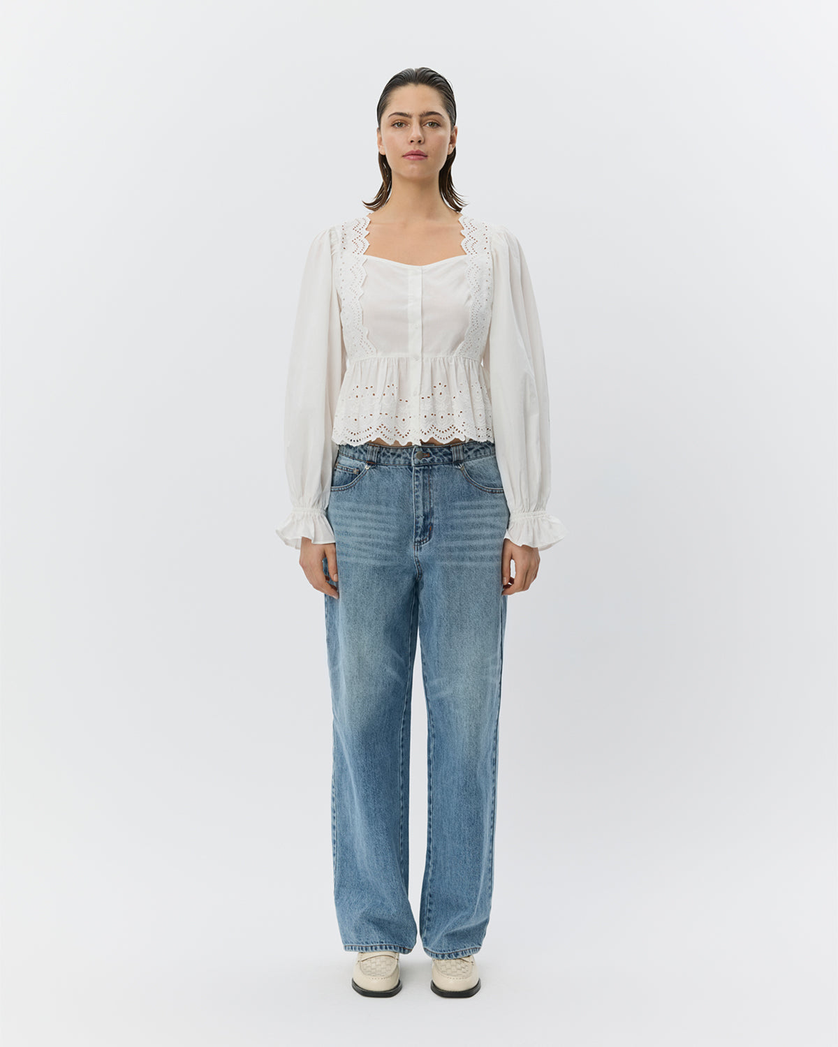Sofie Schnoor WOMEN ARIASW BRODERIE ANGLAISE SHIRT Shirt 0103 Off white