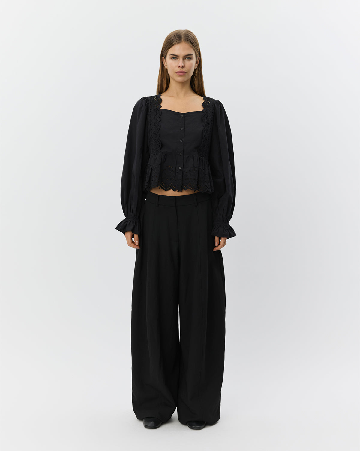 Sofie Schnoor WOMEN ARIASW BRODERIE ANGLAISE SHIRT Shirt 1000 Black