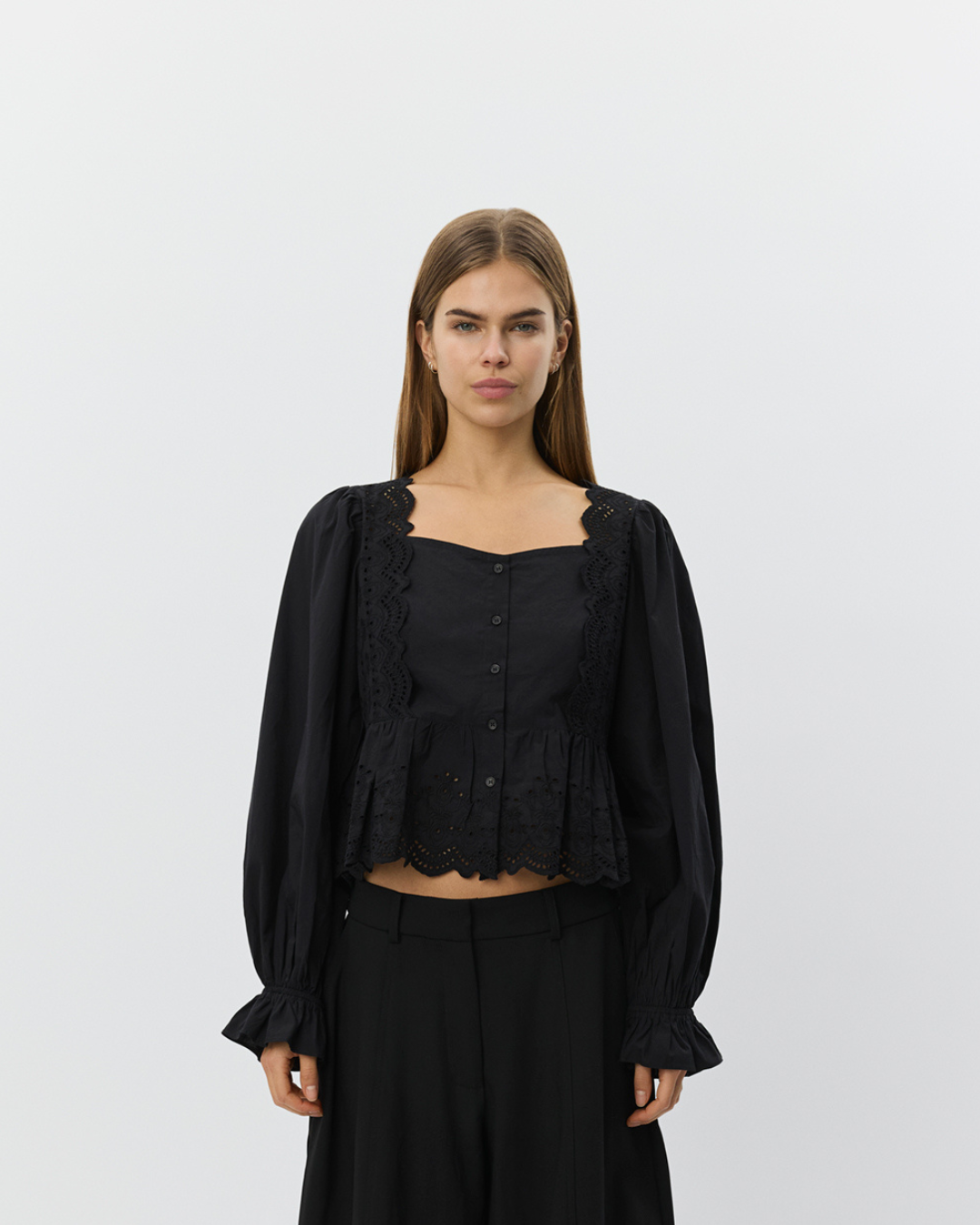 Sofie Schnoor WOMEN ARIASW BRODERIE ANGLAISE SHIRT Shirt 1000 Black