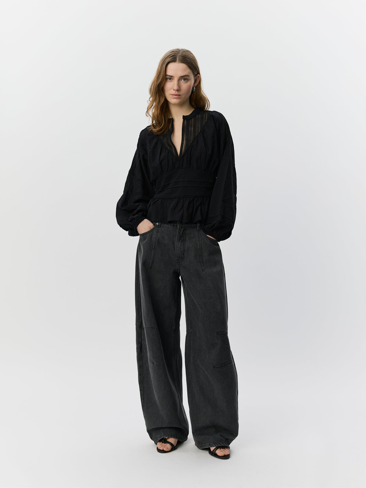 Sofie Schnoor WOMEN BECKASW BARREL SHAPED JEANS Jeans 1024 Black washed Denim