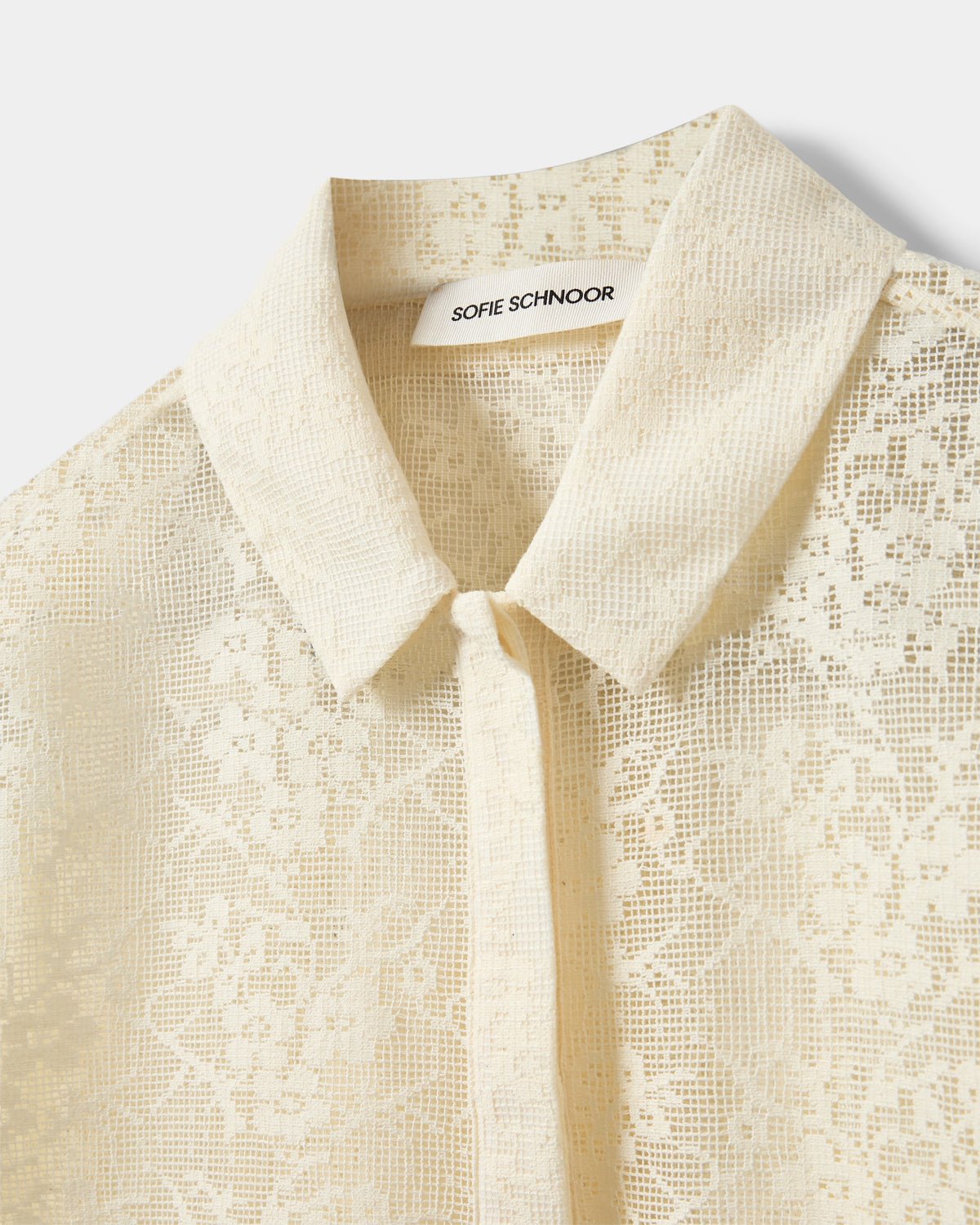 Sofie Schnoor WOMEN CARMELASW CROCHET LACE SHIRT T-shirt 0159 Cream White