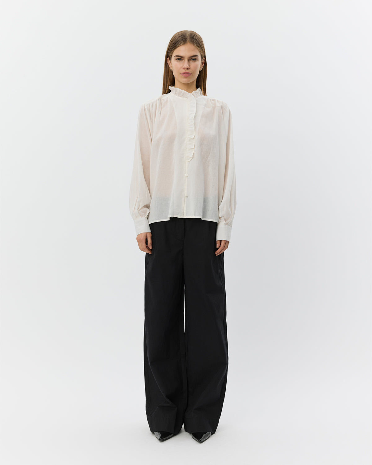 Sofie Schnoor WOMEN EDNASW FRILLED PLACKET SHIRT Shirt 0103 Off white