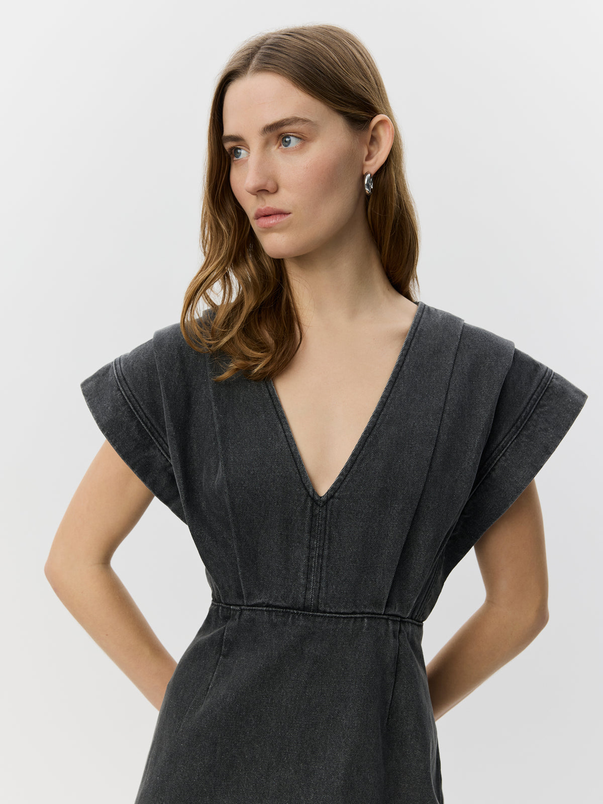 Sofie Schnoor WOMEN ENYASW MIDI DENIM DRESS Dress 1024 Black washed Denim