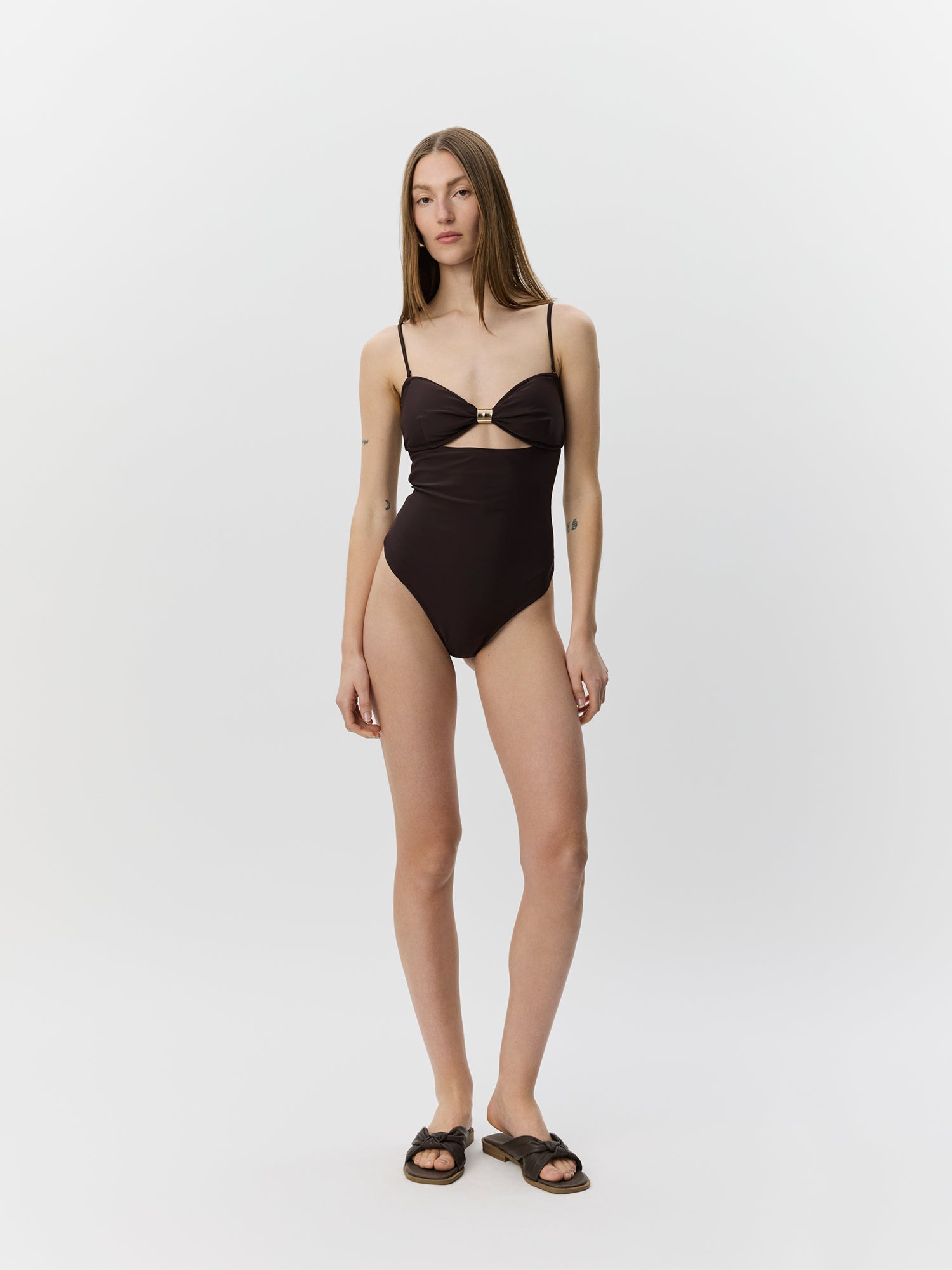 Sofie Schnoor WOMEN GALIASW SWIMSUIT WITH GOLDEN BUCKLE Swimsuit 7162 Intense Brown