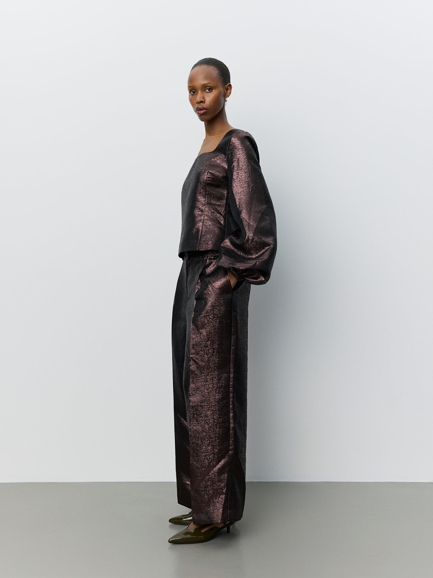 Sofie Schnoor WOMEN HANNESW JACQUARD TROUSERS Trousers 7168 Dark Plum