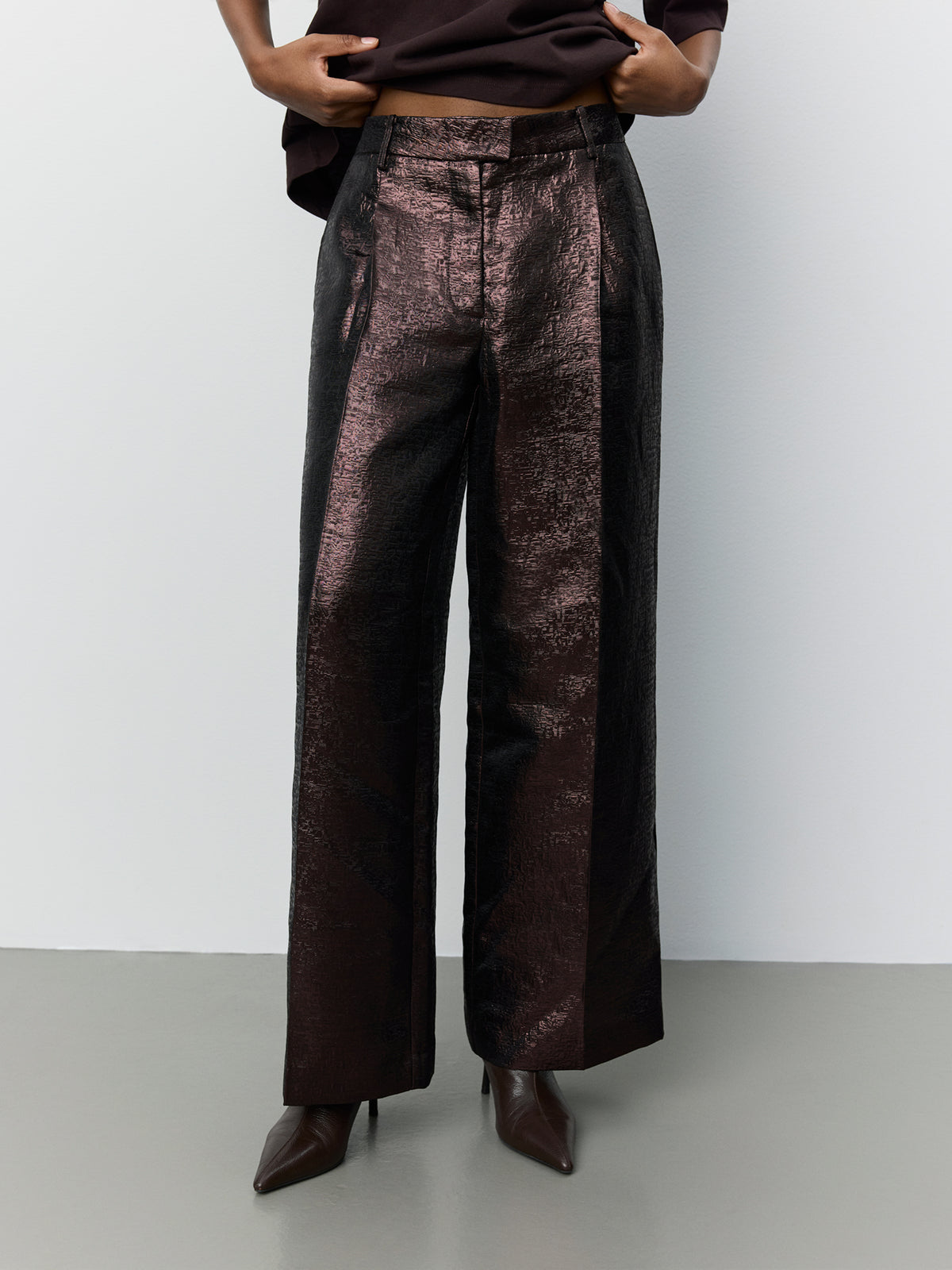 Sofie Schnoor WOMEN HANNESW JACQUARD TROUSERS Trousers 7168 Dark Plum