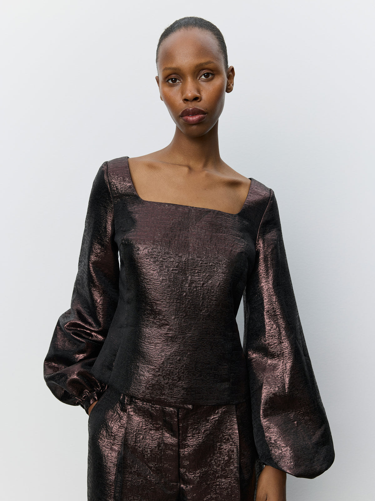 Sofie Schnoor WOMEN HOKIESW JACQUARD BLOUSE Blouse 7168 Dark Plum