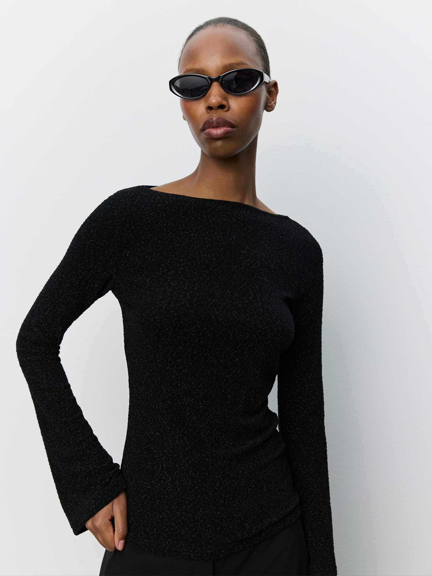 Sofie Schnoor WOMEN IRENASW GLITTER BLOUSE Blouse 1003 Black glitter