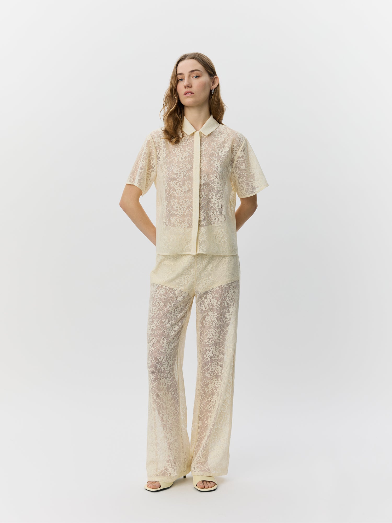Sofie Schnoor WOMEN IVYSW CROCHET LACE TROUSERS Trousers 0159 Cream White