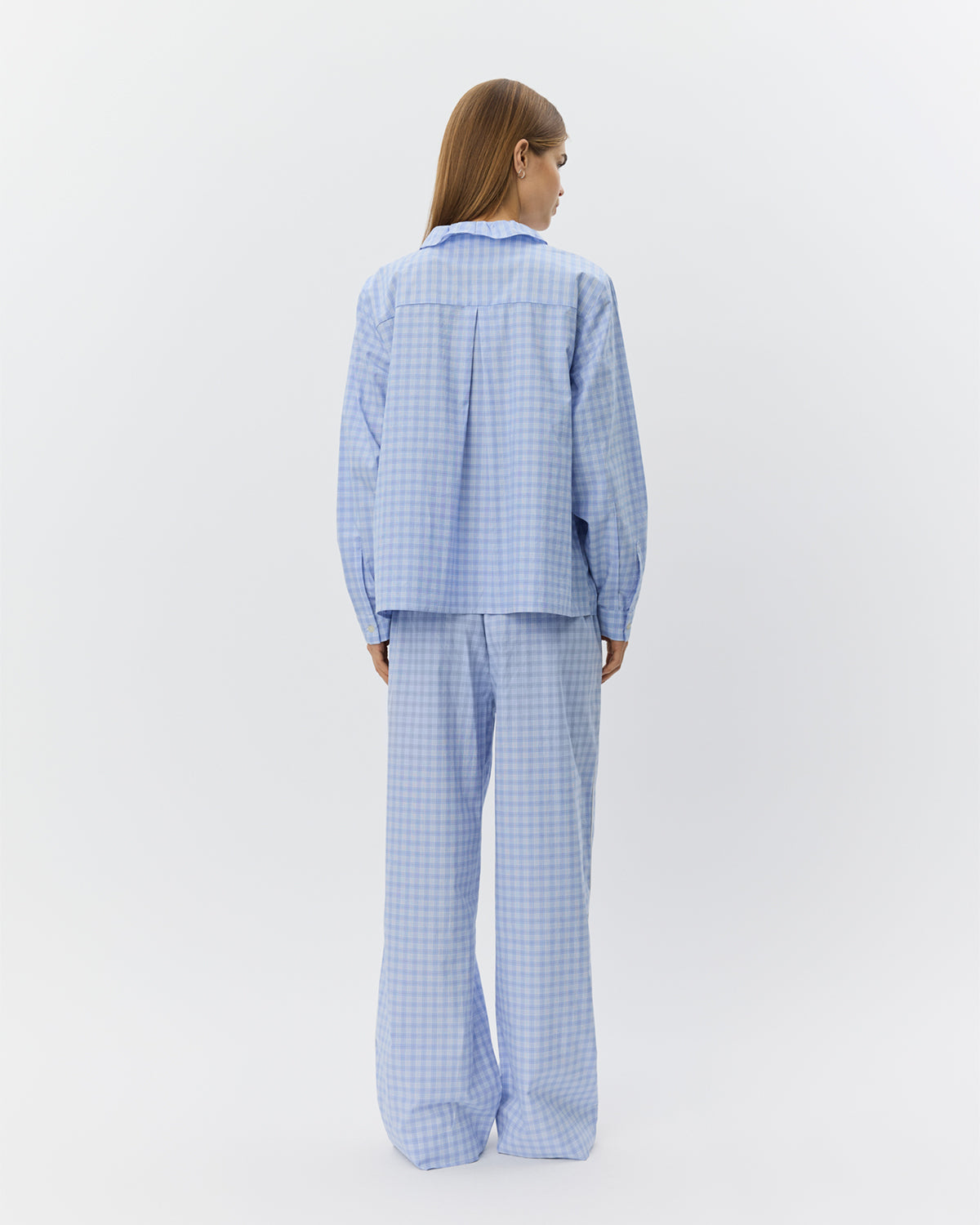Sofie Schnoor WOMEN JORDENSW CHECK WIDE LEG TROUSERS Trousers 5036 Blue