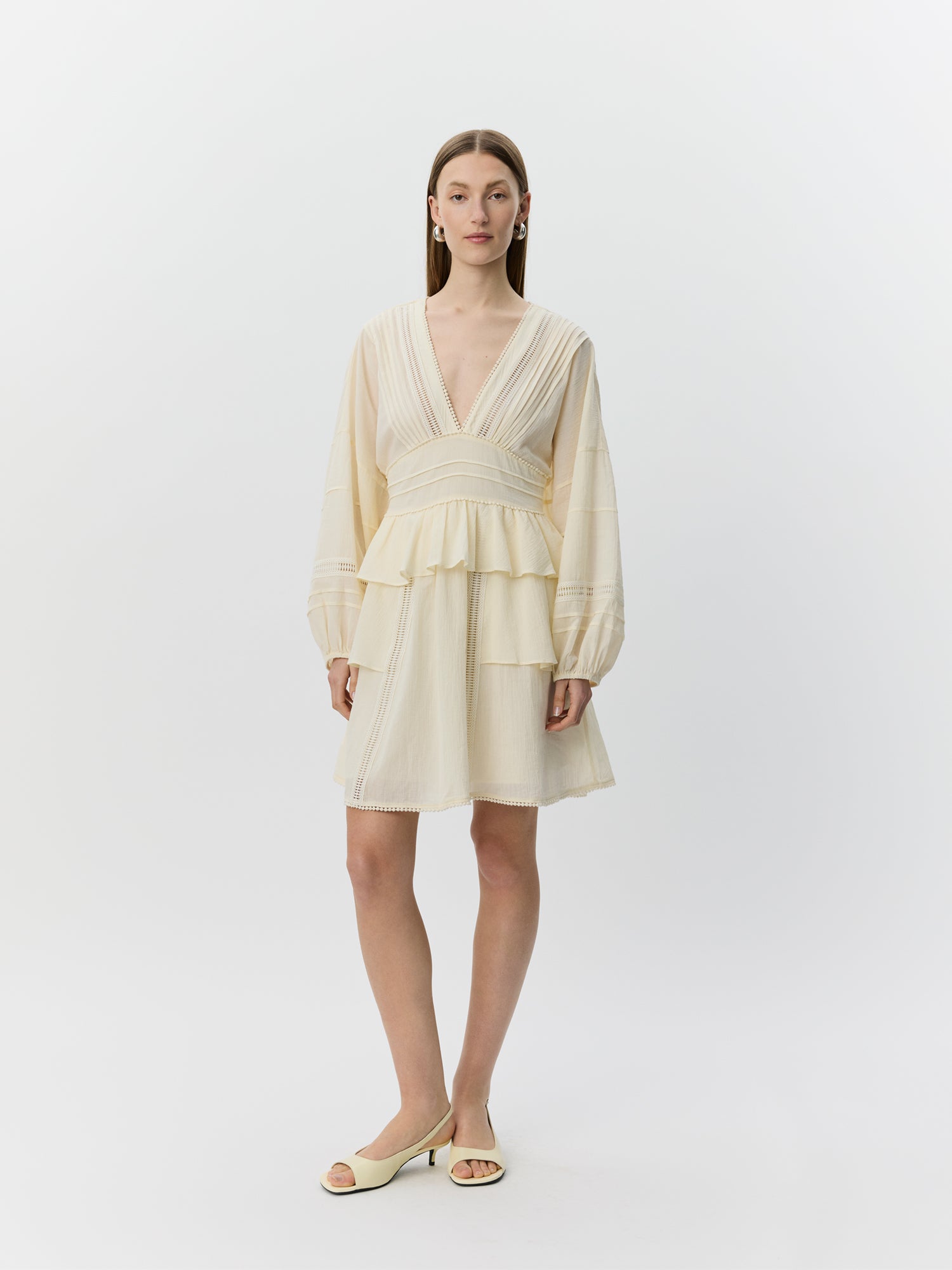 Sofie Schnoor WOMEN JOUVESW LACE DETAIL MIDI DRESS Dress 0159 Cream White