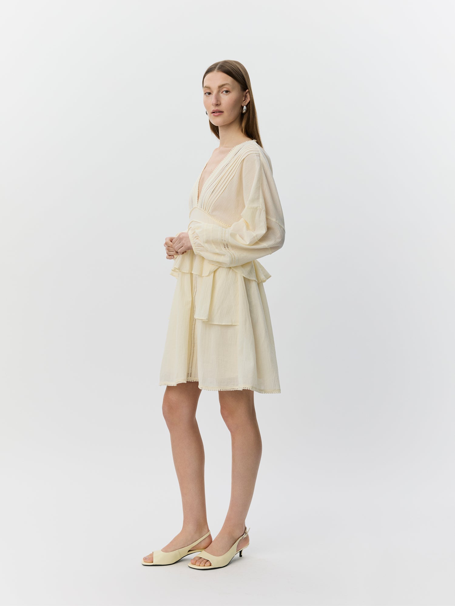 Sofie Schnoor WOMEN JOUVESW LACE DETAIL MIDI DRESS Dress 0159 Cream White
