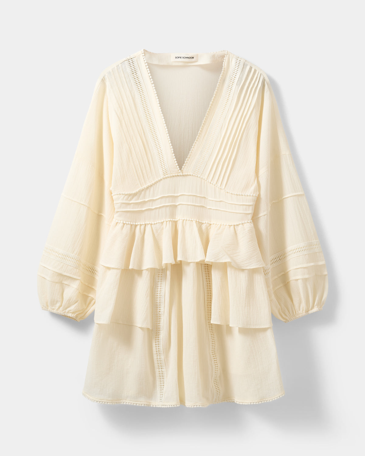 Sofie Schnoor WOMEN JOUVESW LACE DETAIL MIDI DRESS Dress 0159 Cream White