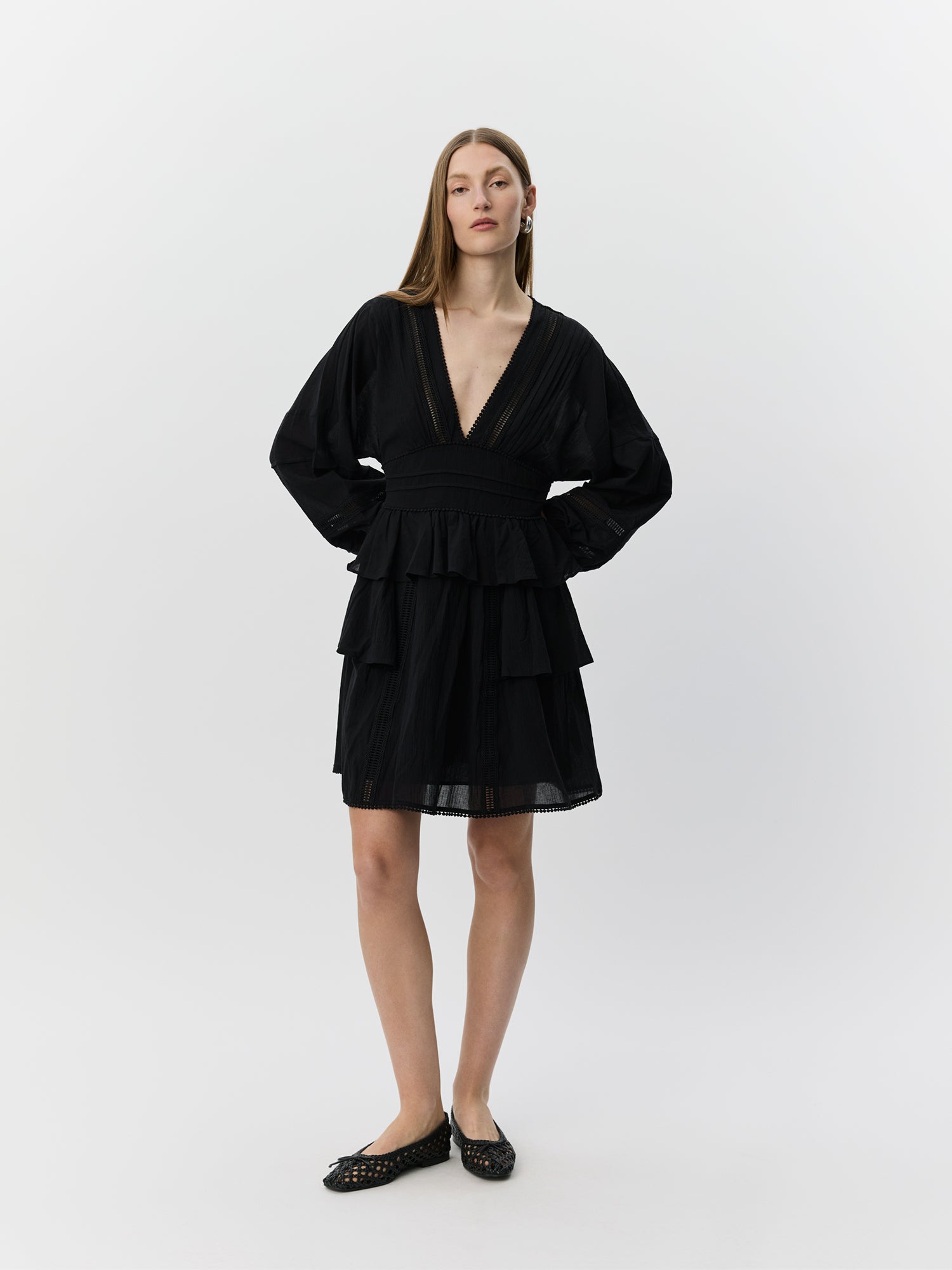 Sofie Schnoor WOMEN JOUVESW LACE DETAIL MIDI DRESS Dress 1000 Black