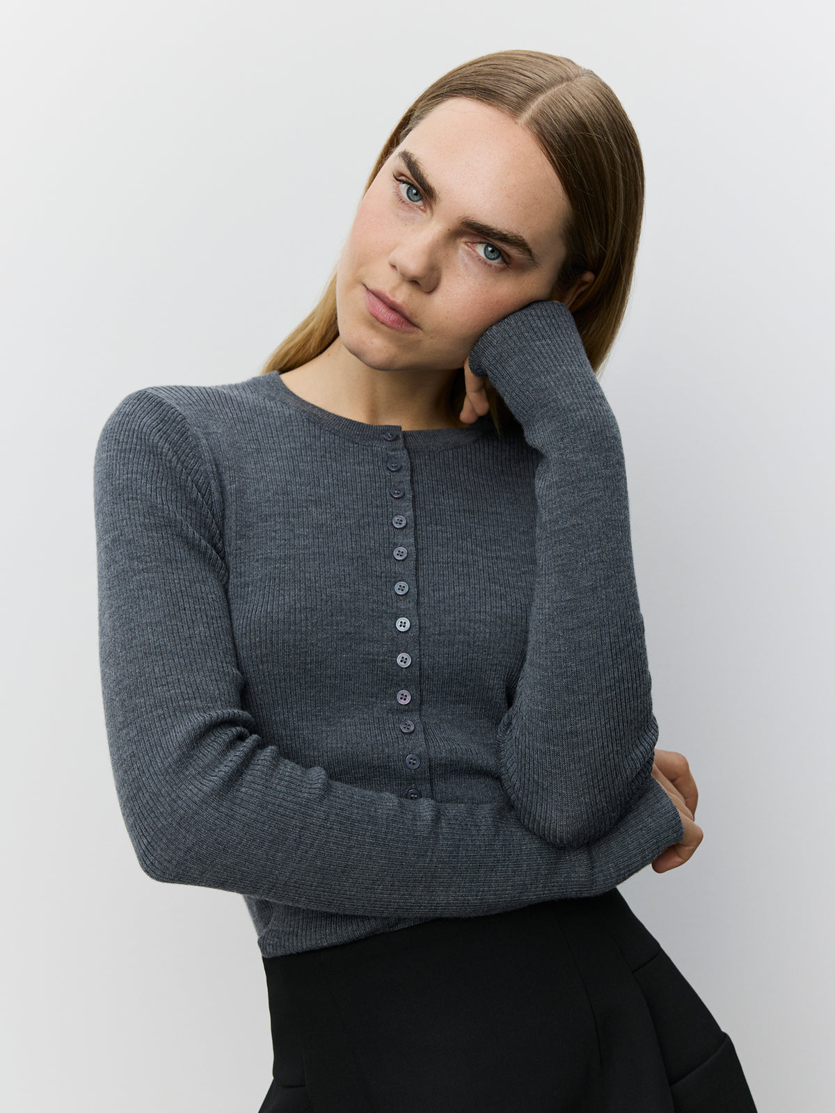 Sofie Schnoor WOMEN JULESSW KNIT CARDIGAN Cardigan 8011 Dark grey melange