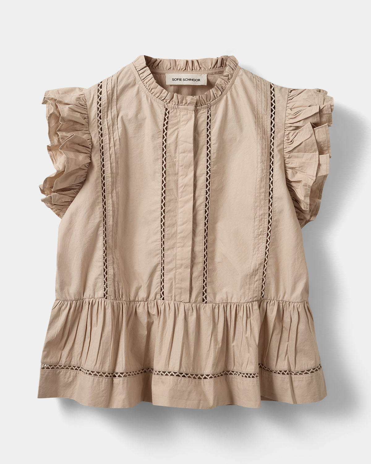 Sofie Schnoor WOMEN JULIENSW FRILL COTTON TOP Top 8058 Feather Gray