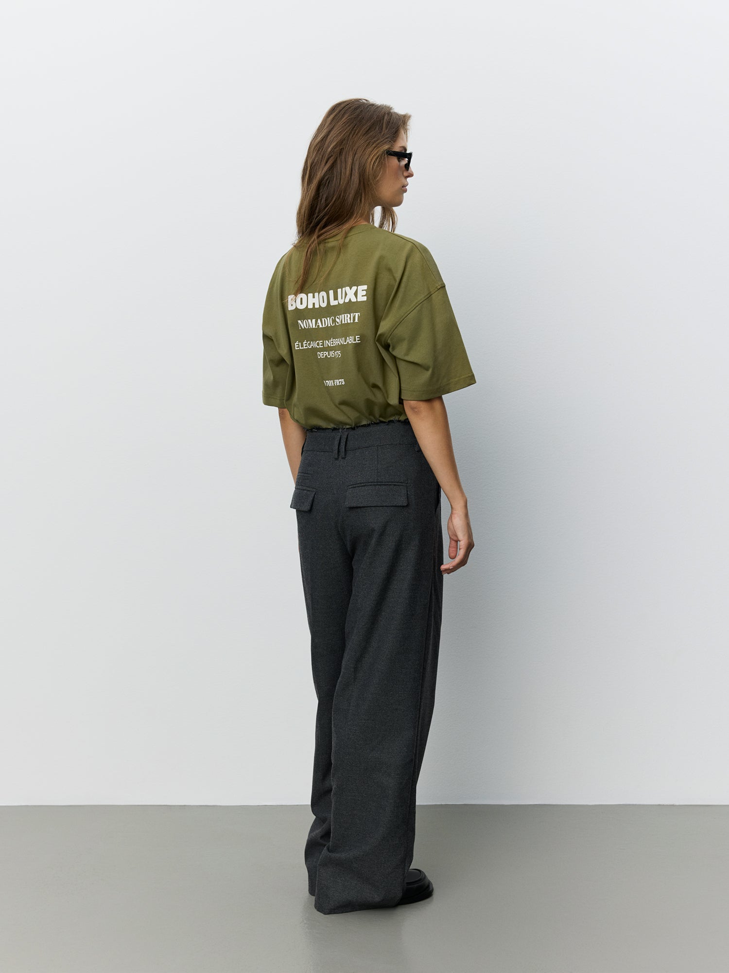 Sofie Schnoor WOMEN KIMJASW RAW EDGE TROUSERS Trousers 8011 Dark grey melange