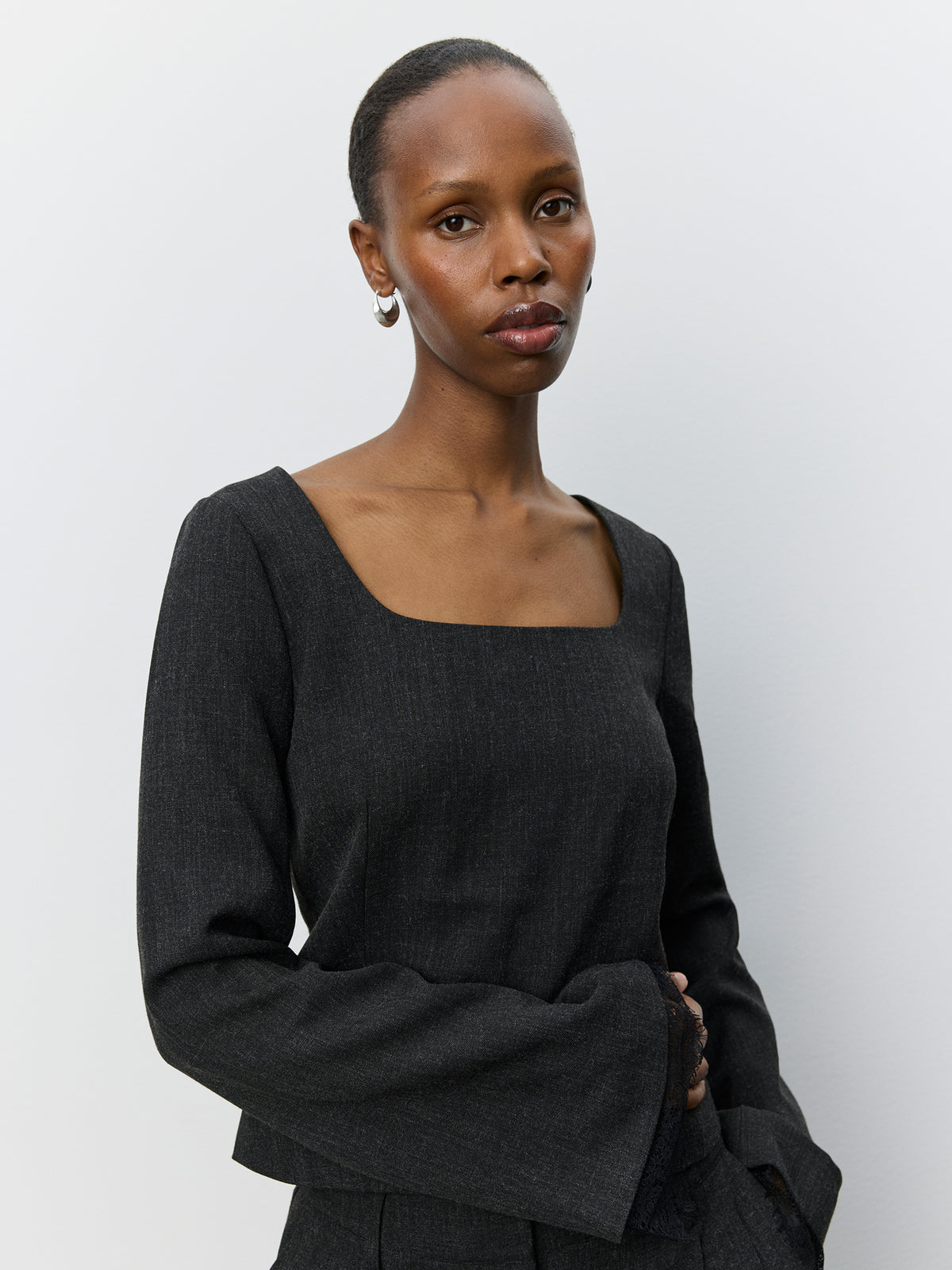 Sofie Schnoor WOMEN LACCOSW SUITING BLOUSE Blouse 8011 Dark grey melange