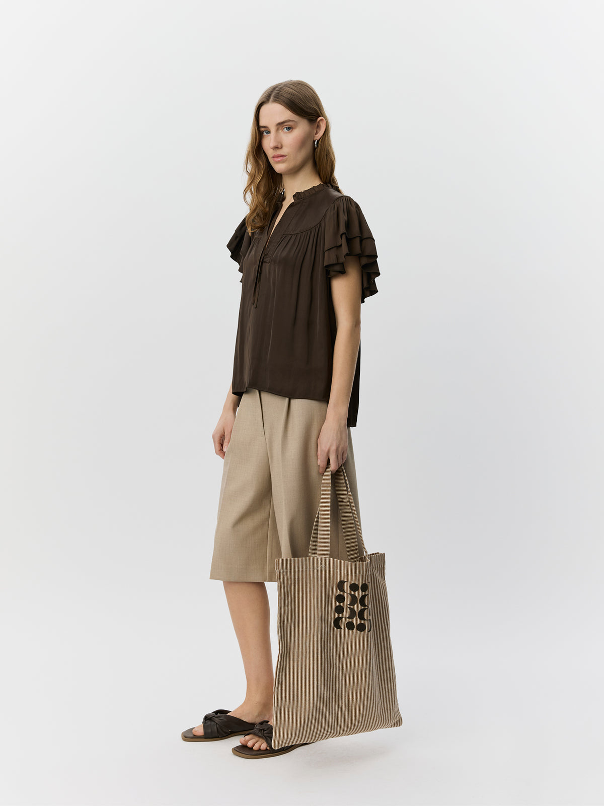 Sofie Schnoor WOMEN LALILASW FRILL TOP Top 7162 Intense Brown