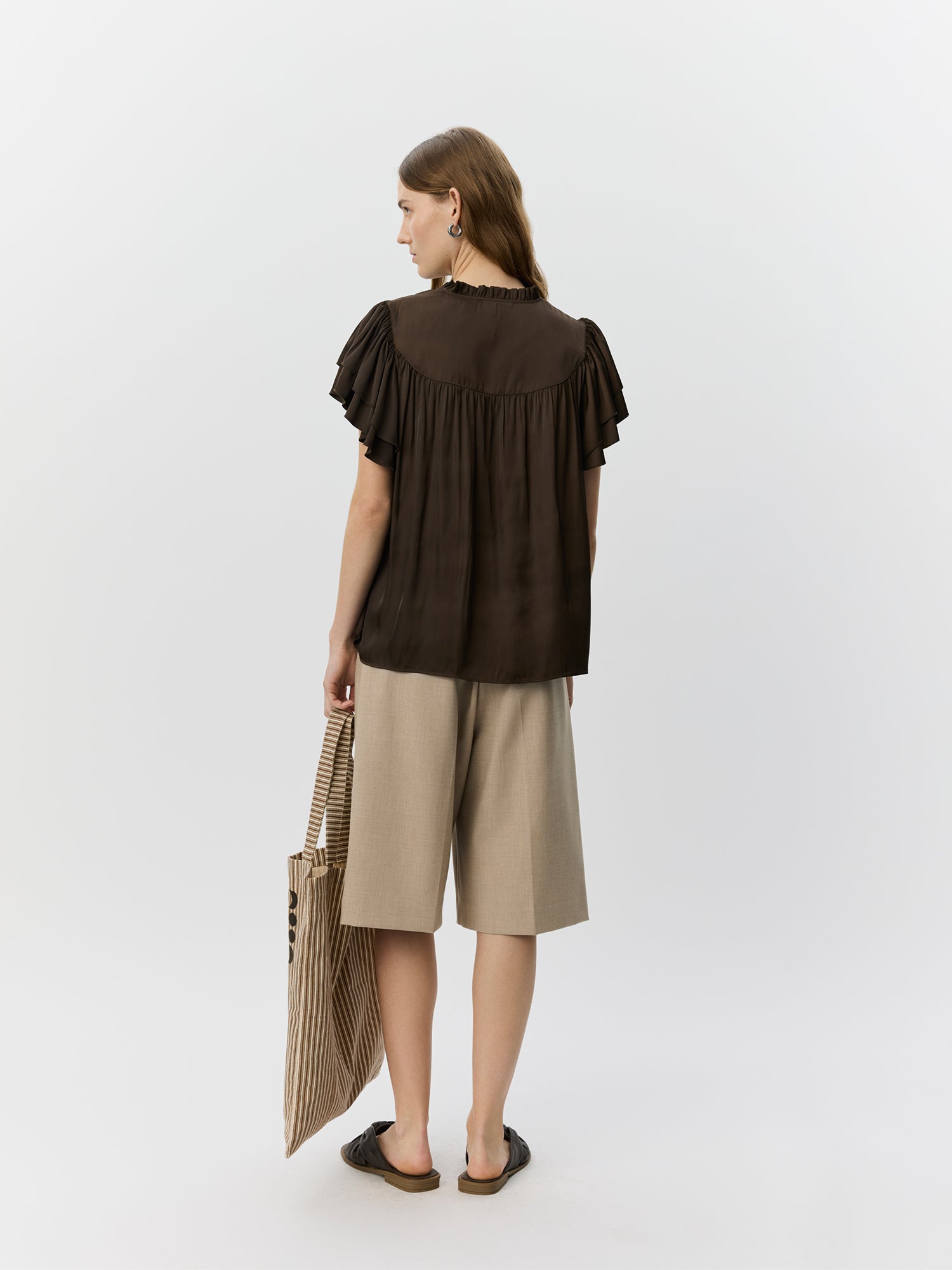 Sofie Schnoor WOMEN LALILASW FRILL TOP Top 7162 Intense Brown