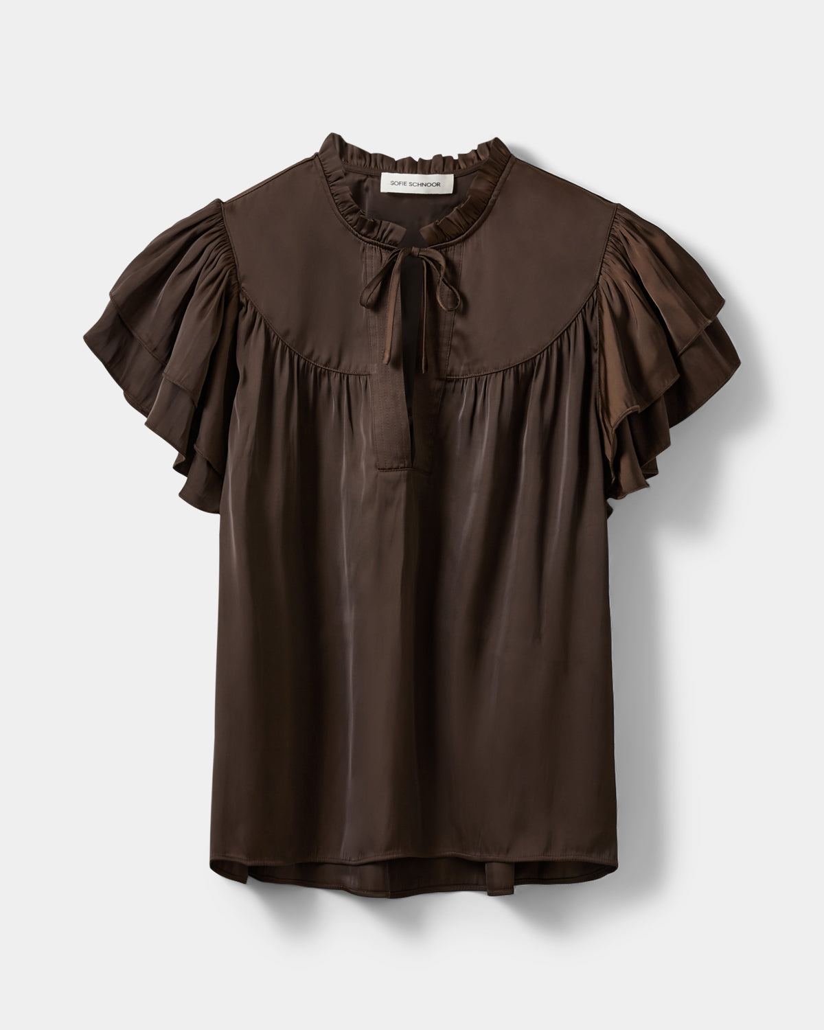 Sofie Schnoor WOMEN LALILASW FRILL TOP Top 7162 Intense Brown