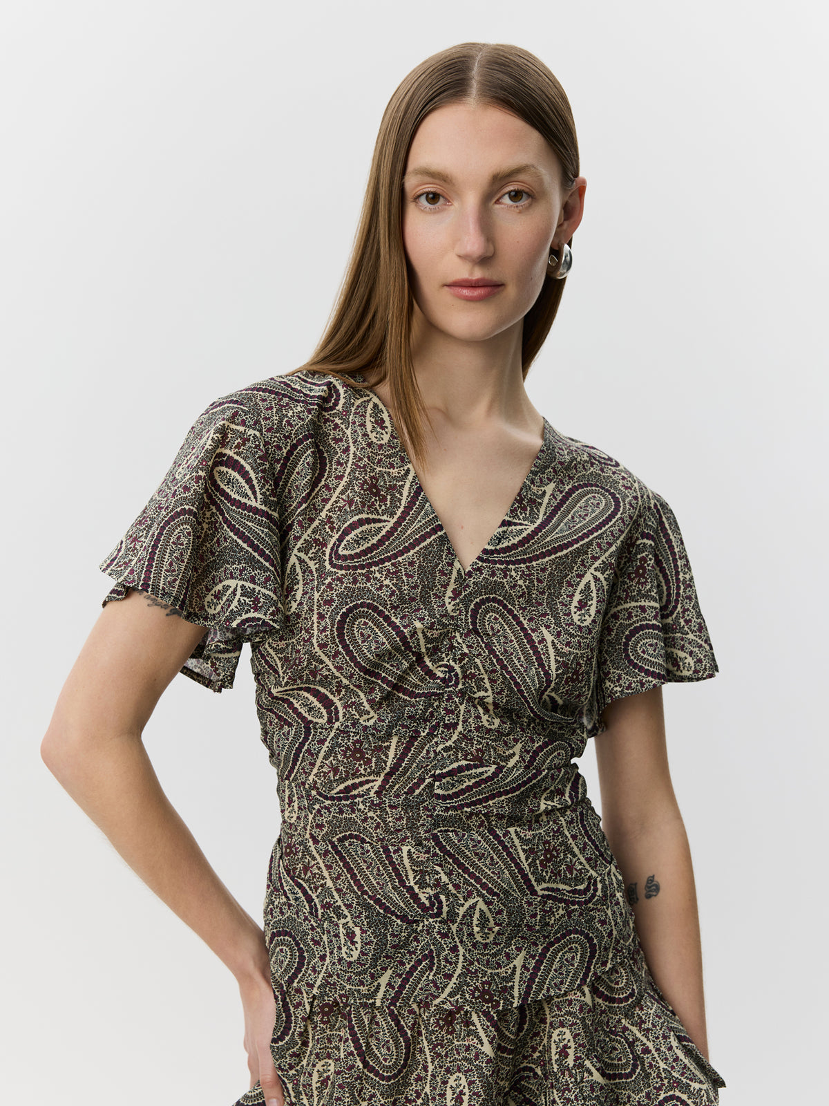 Sofie Schnoor WOMEN LEELASW PRINTED BLOUSE Blouse 4170 Bordeaux mix Paisley