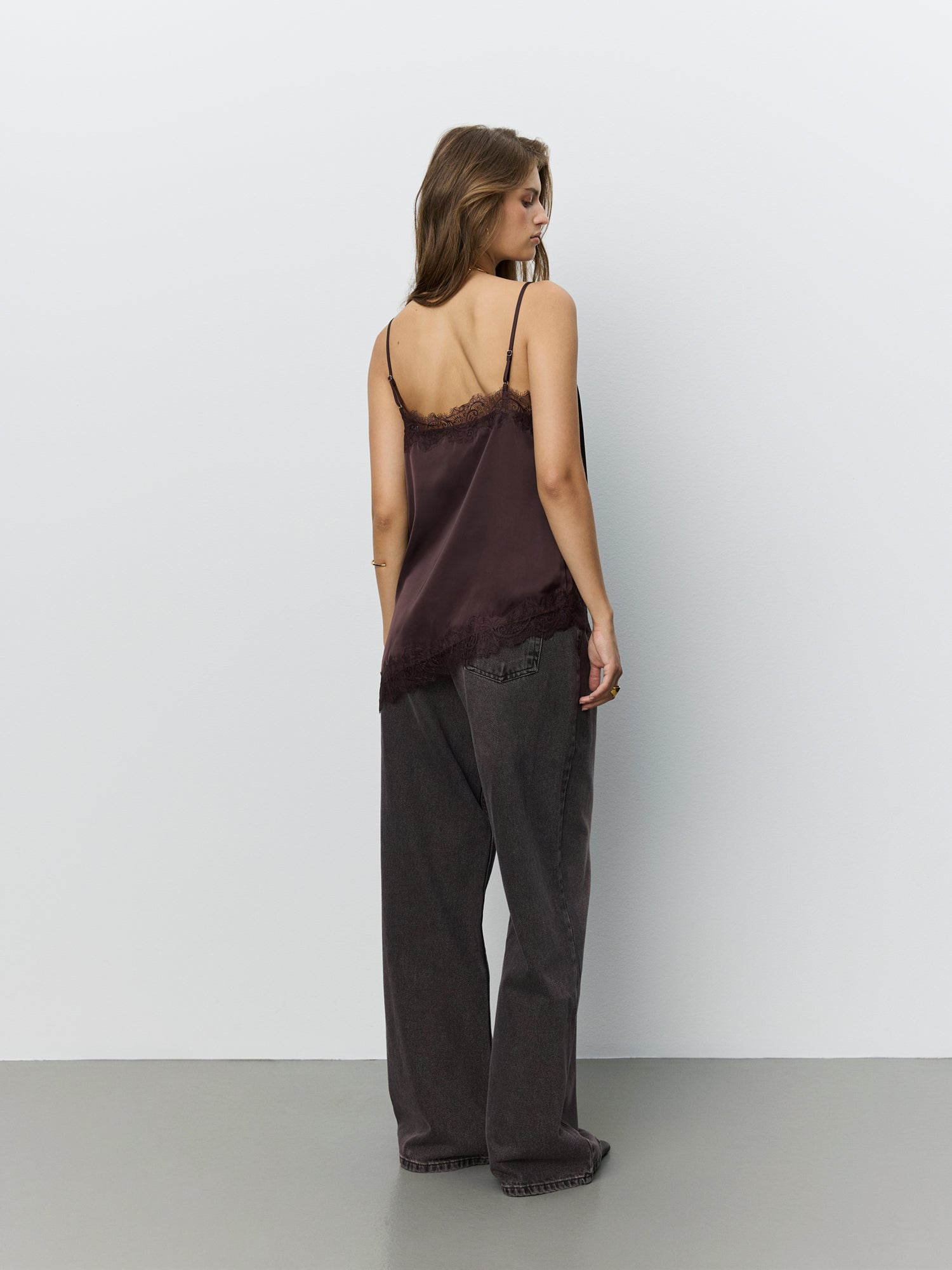 Sofie Schnoor WOMEN LEONASW SATIN LACE TOP Top 7168 Dark Plum