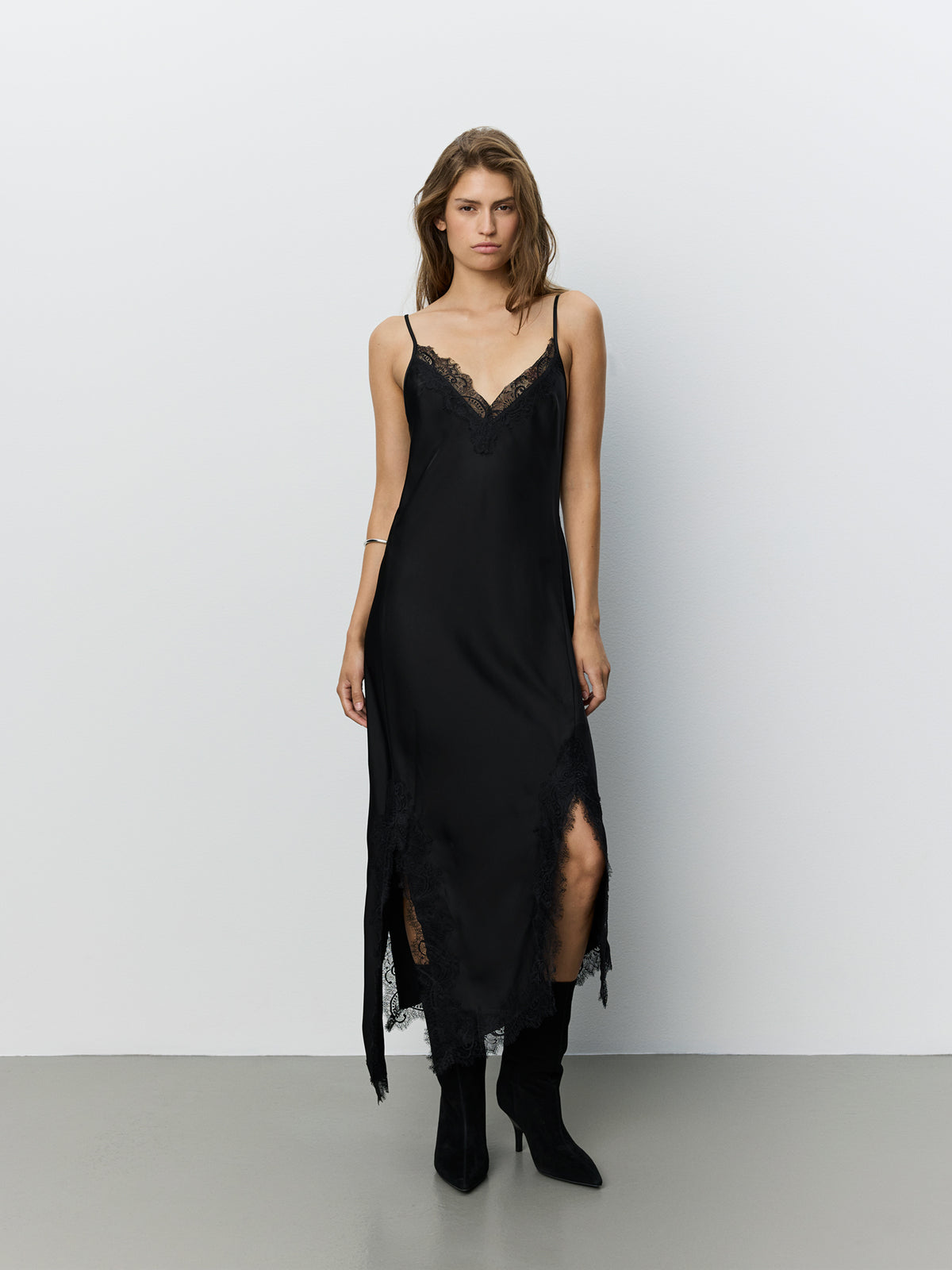 Sofie Schnoor WOMEN LOUNELLESW SATIN LACE DRESS Dress 1000 Black