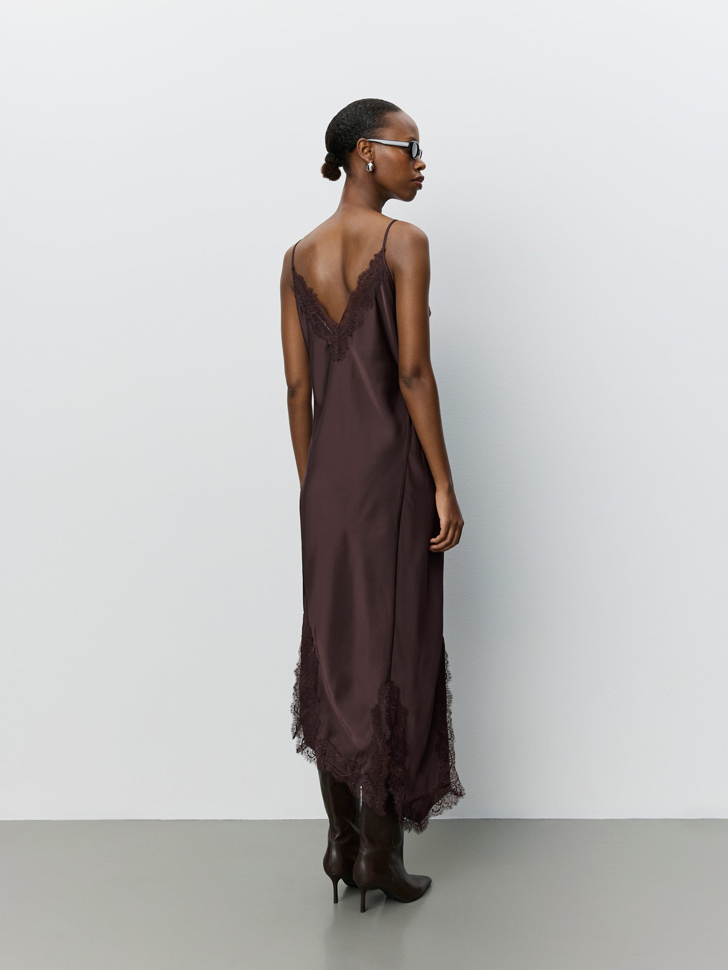 Sofie Schnoor WOMEN LOUNELLESW SATIN LACE DRESS Dress 7168 Dark Plum