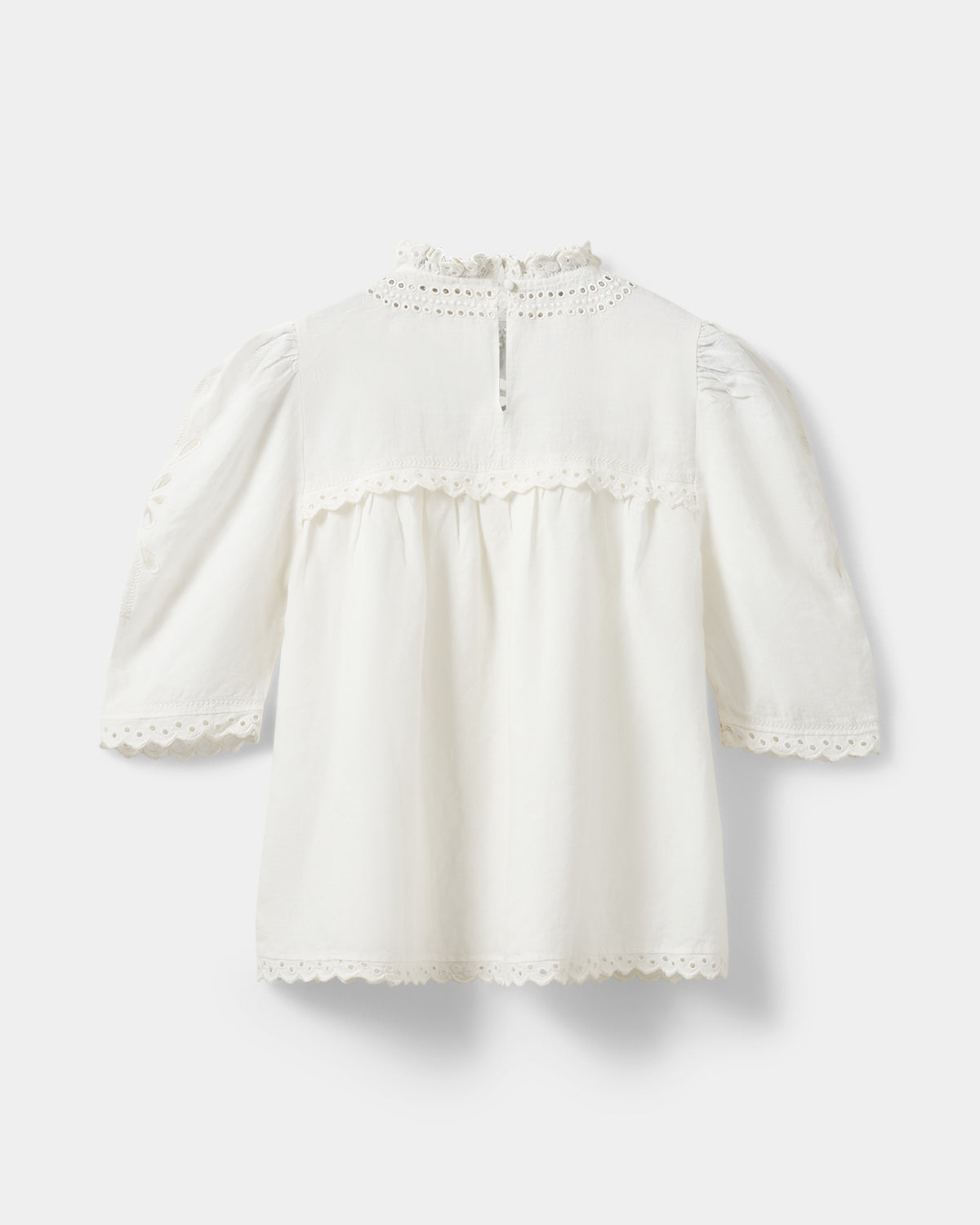 Sofie Schnoor WOMEN MAIASW EMBROIDERED CUT-OUT LACE TOP Top 0159 Cream White