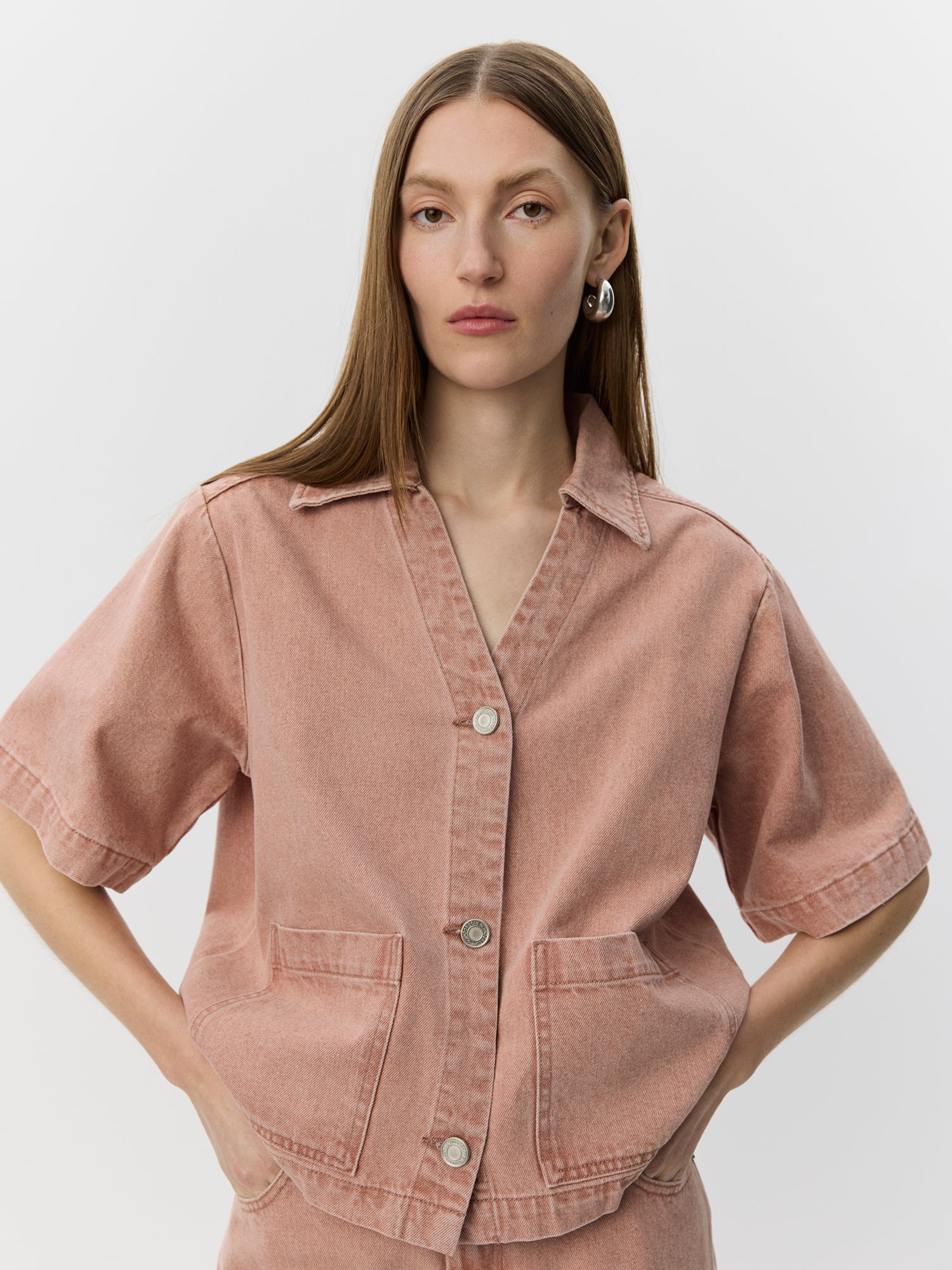 Sofie Schnoor WOMEN MANJASW SHORT SLEEVE DENIM SHIRT Shirt 9102 Rose Denim