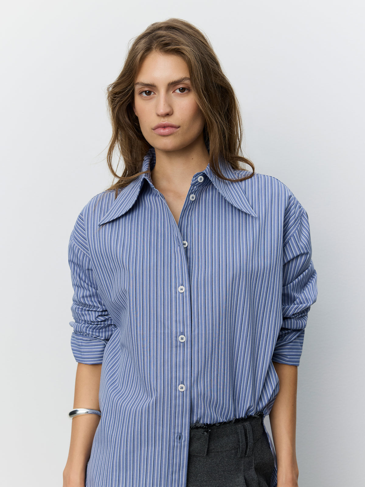 Sofie Schnoor WOMEN MASHASW STRIPED SHIRT Shirt 5080 Dusty blue