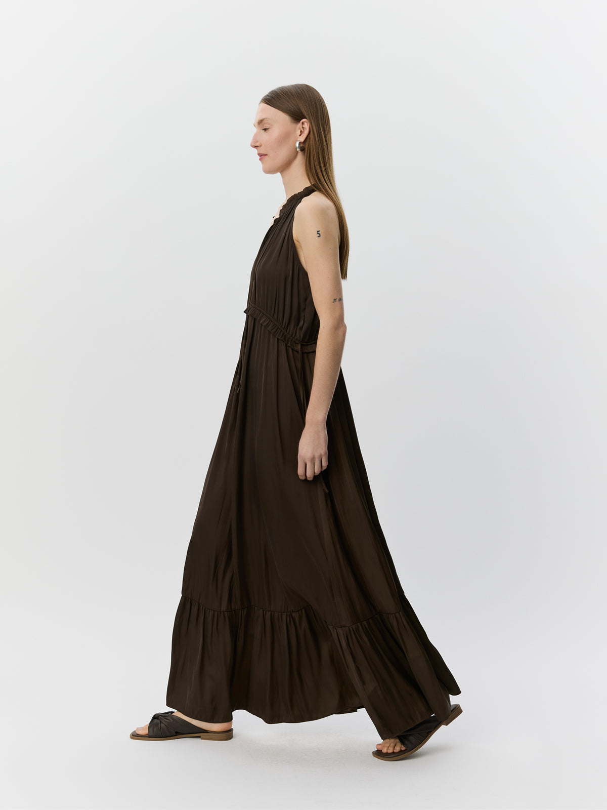 Sofie Schnoor WOMEN MELSW HALTER NECK MAXI DRESS Dress 7162 Intense Brown