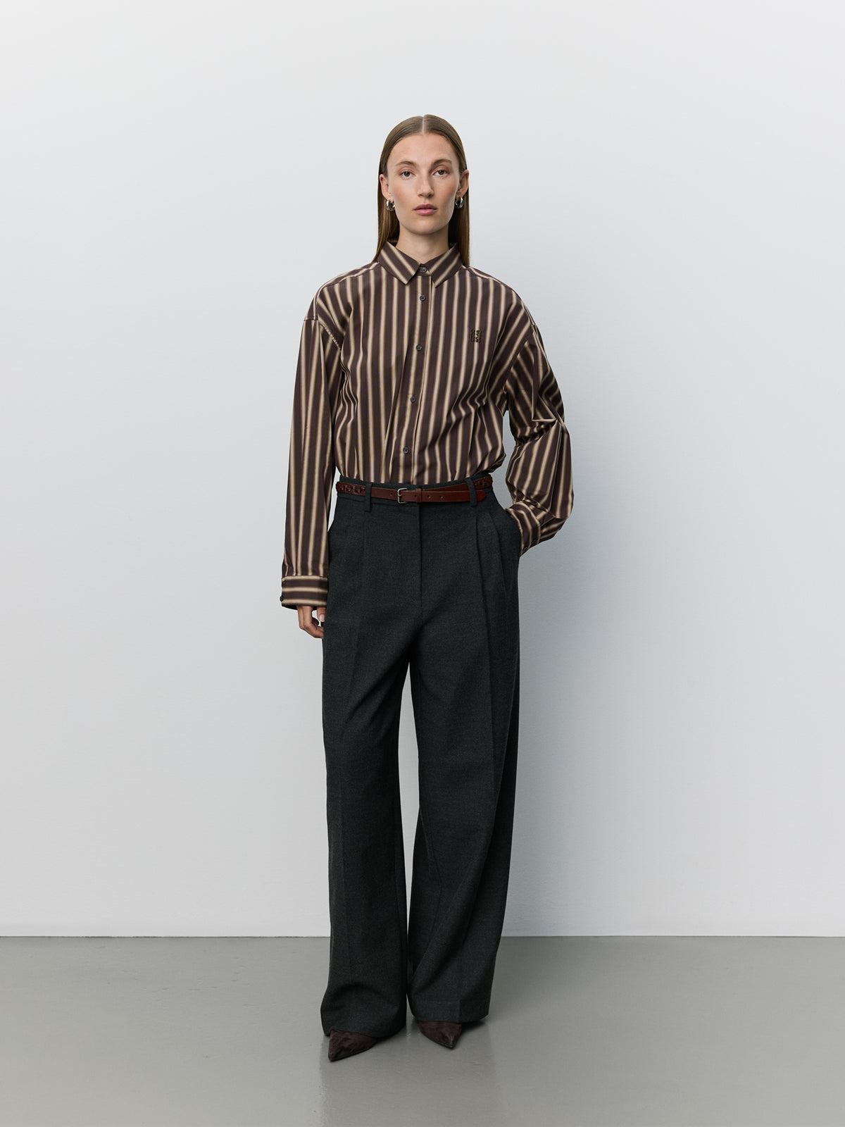 Sofie Schnoor WOMEN MERCYSW OVERSIZED SHIRT Shirt 7113 Brown Striped