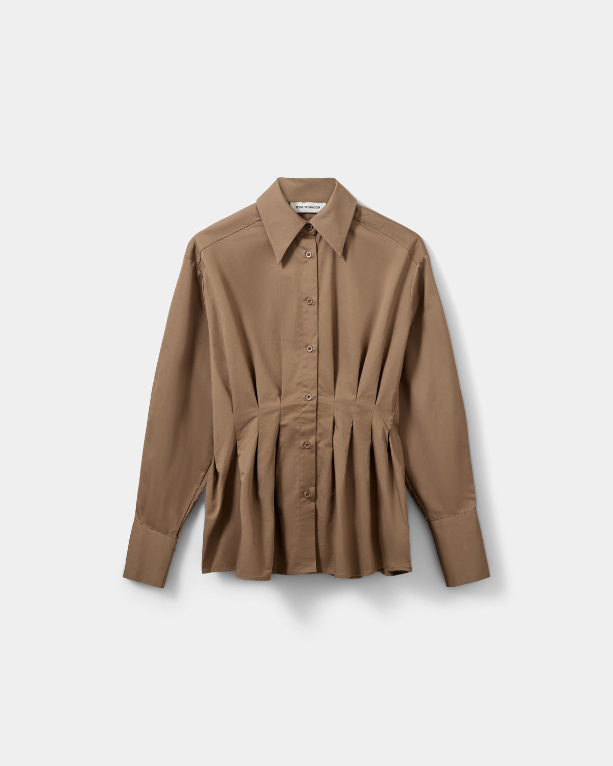 Sofie Schnoor WOMEN MIKRASW FITTED SHIRT WITH PLEATS Shirt 9099 Middle Brown
