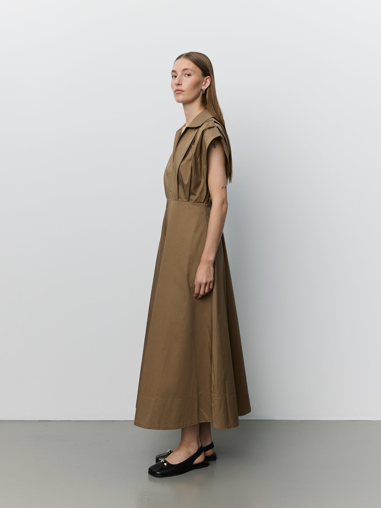 Sofie Schnoor WOMEN MINERASW LONG DRESS WITH PLEATS Dress 9099 Middle Brown