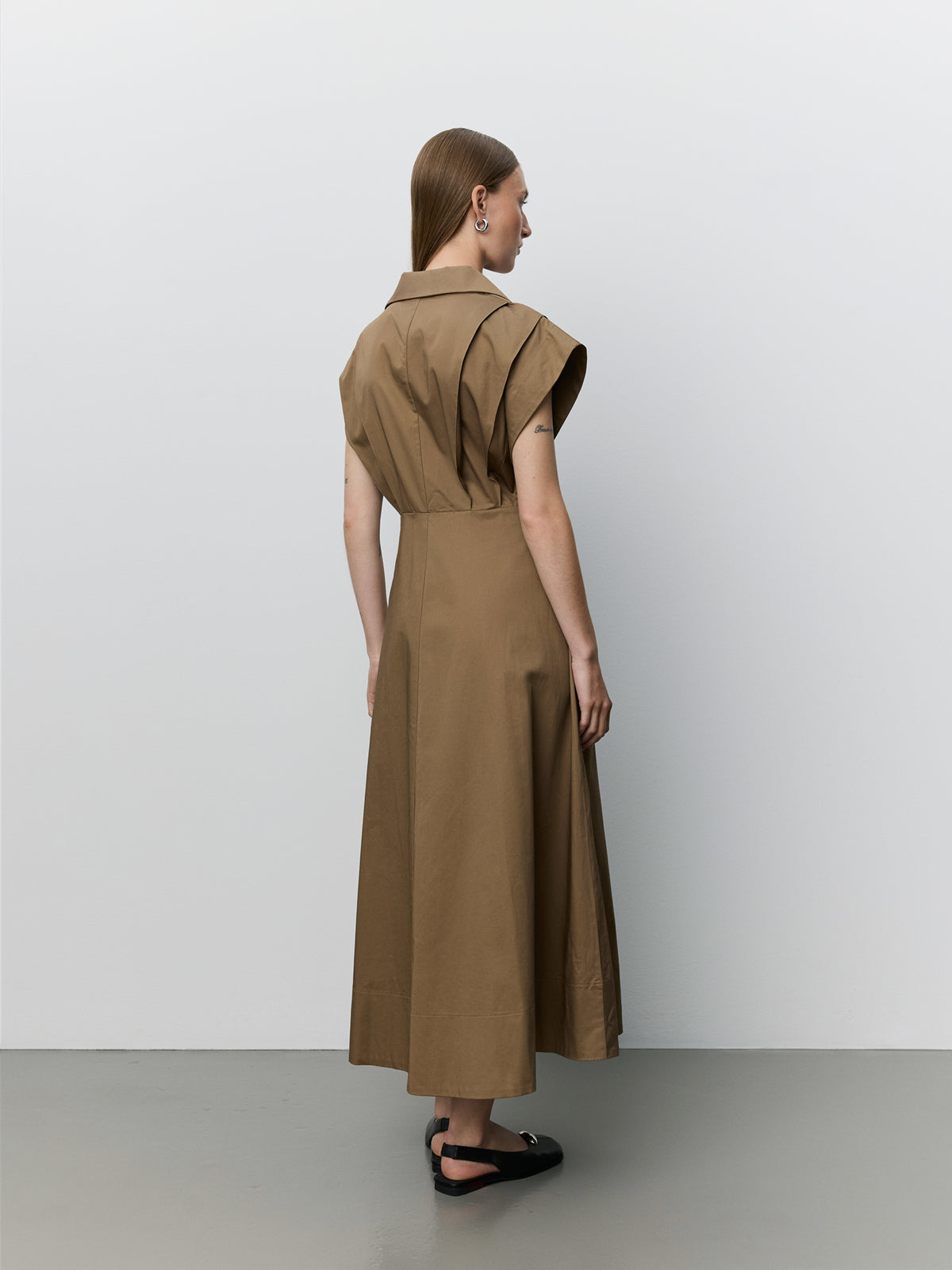 Sofie Schnoor WOMEN MINERASW LONG DRESS WITH PLEATS Dress 9099 Middle Brown