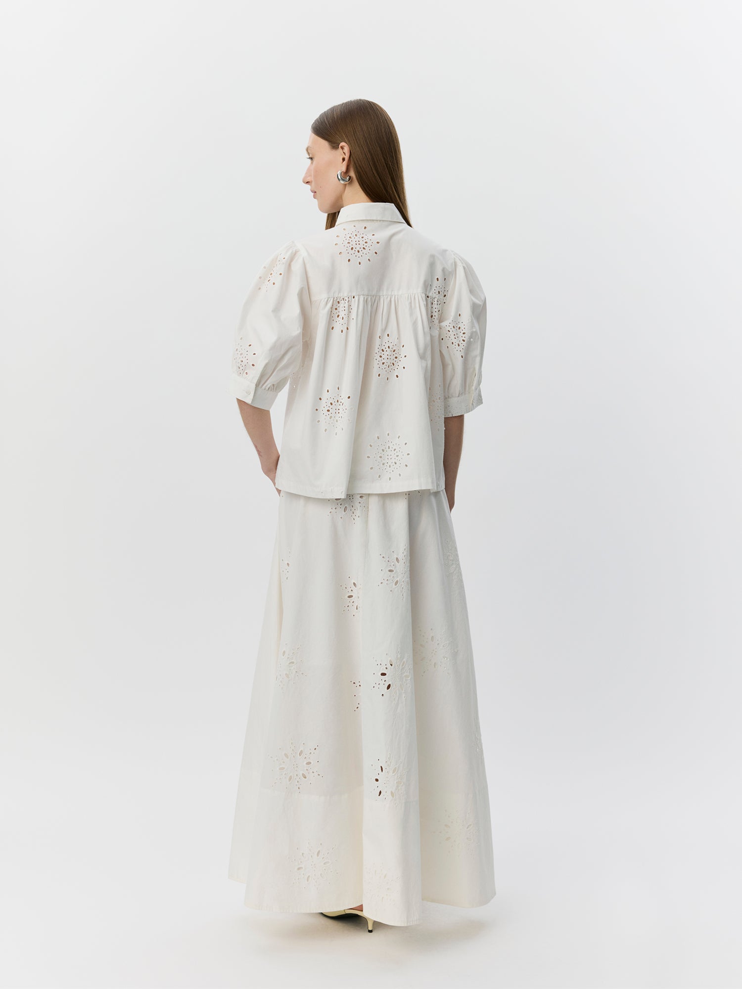 Sofie Schnoor WOMEN NOORSW BRODERIE ANGLAISE MAXI SKIRT Skirt 0124 Snow white