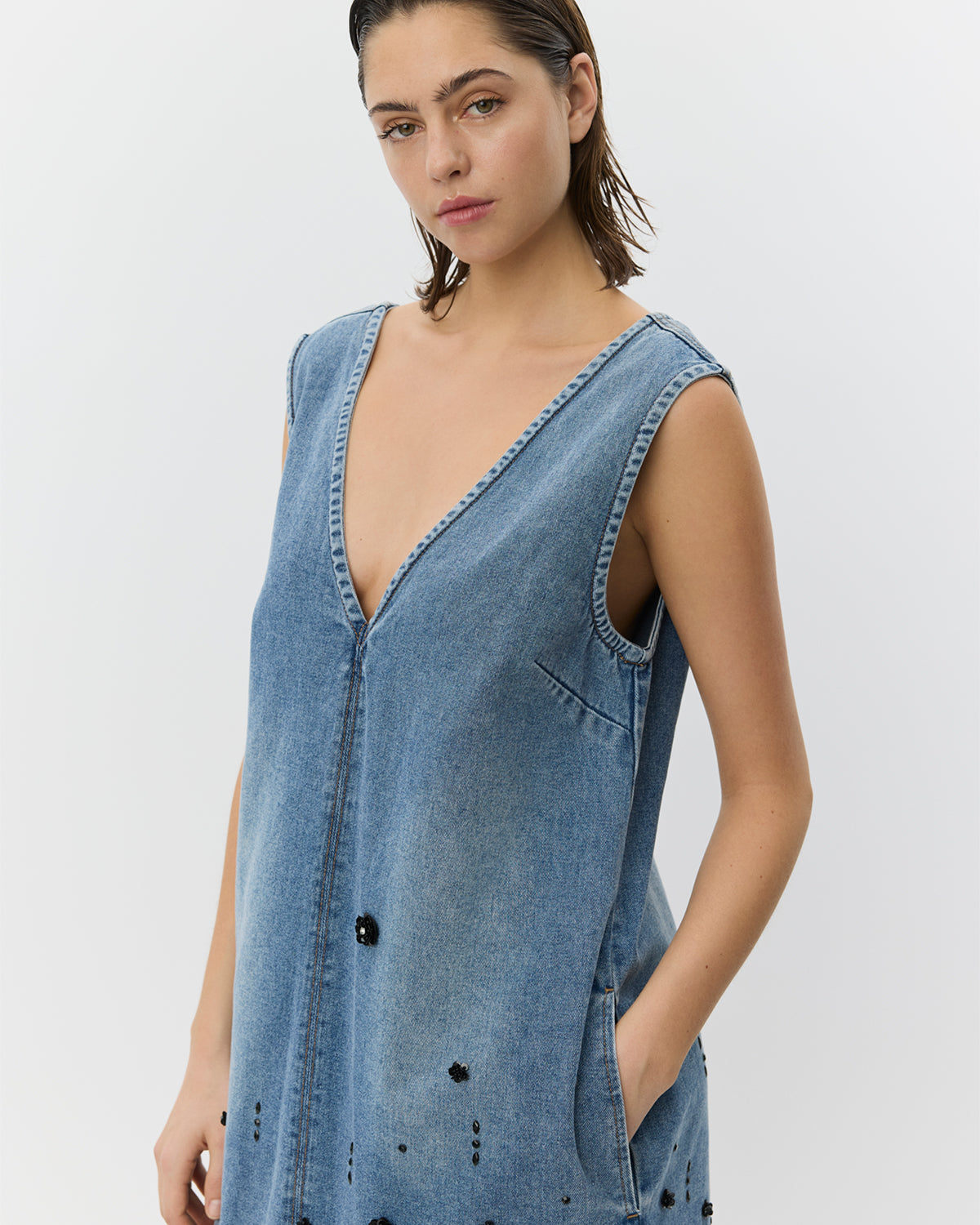 Sofie Schnoor WOMEN OLYMPESW SHORT DENIM DRESS Dress 5002 Denim blue