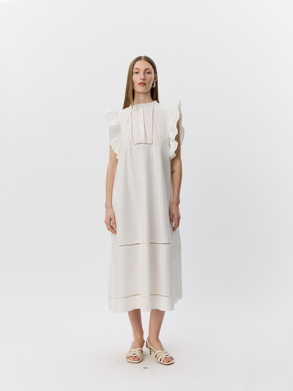 Sofie Schnoor WOMEN OTANIASW FRILL COTTON DRESS Dress 0141 White Alyssum