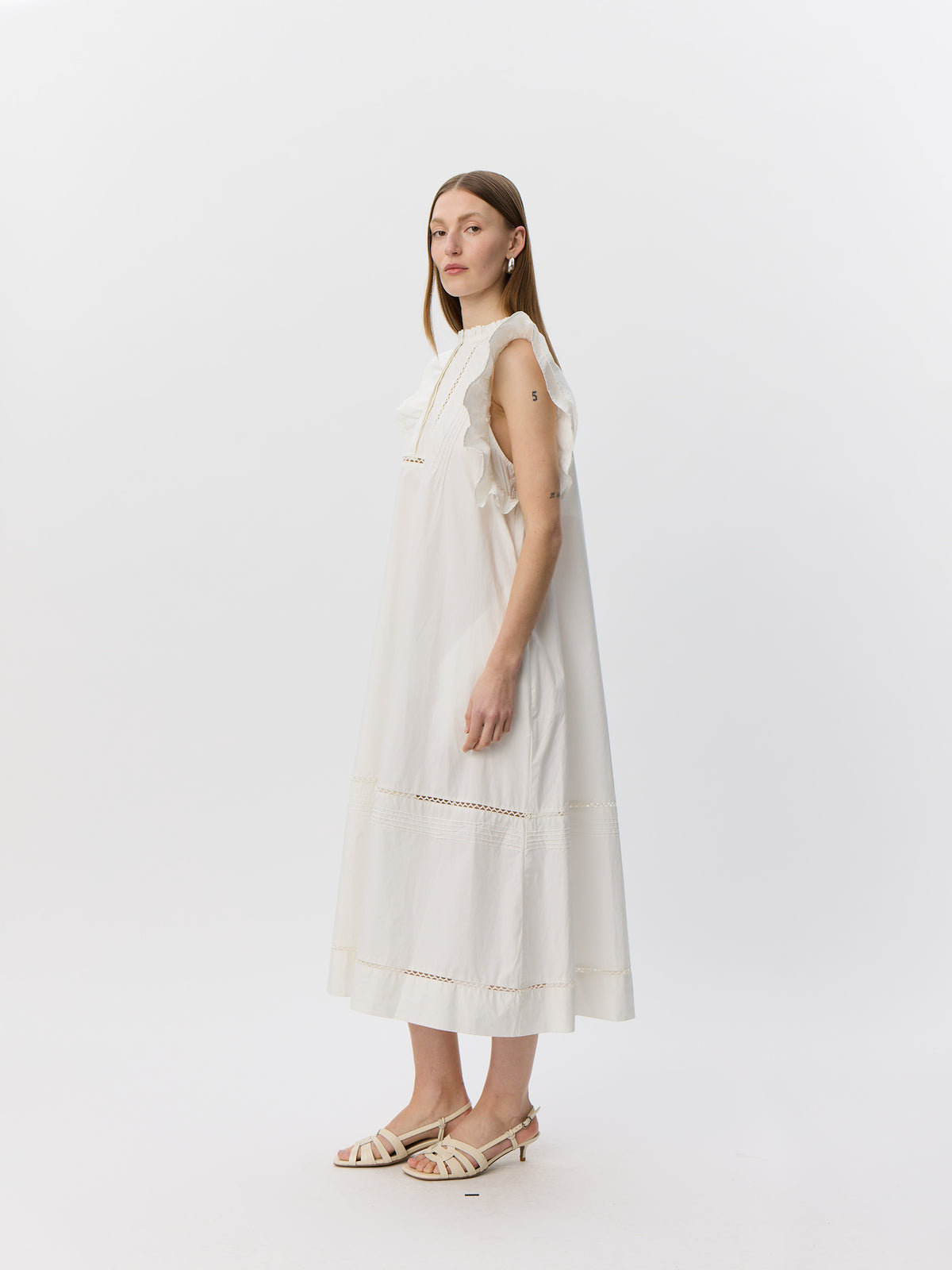 Sofie Schnoor WOMEN OTANIASW FRILL COTTON DRESS Dress 0141 White Alyssum