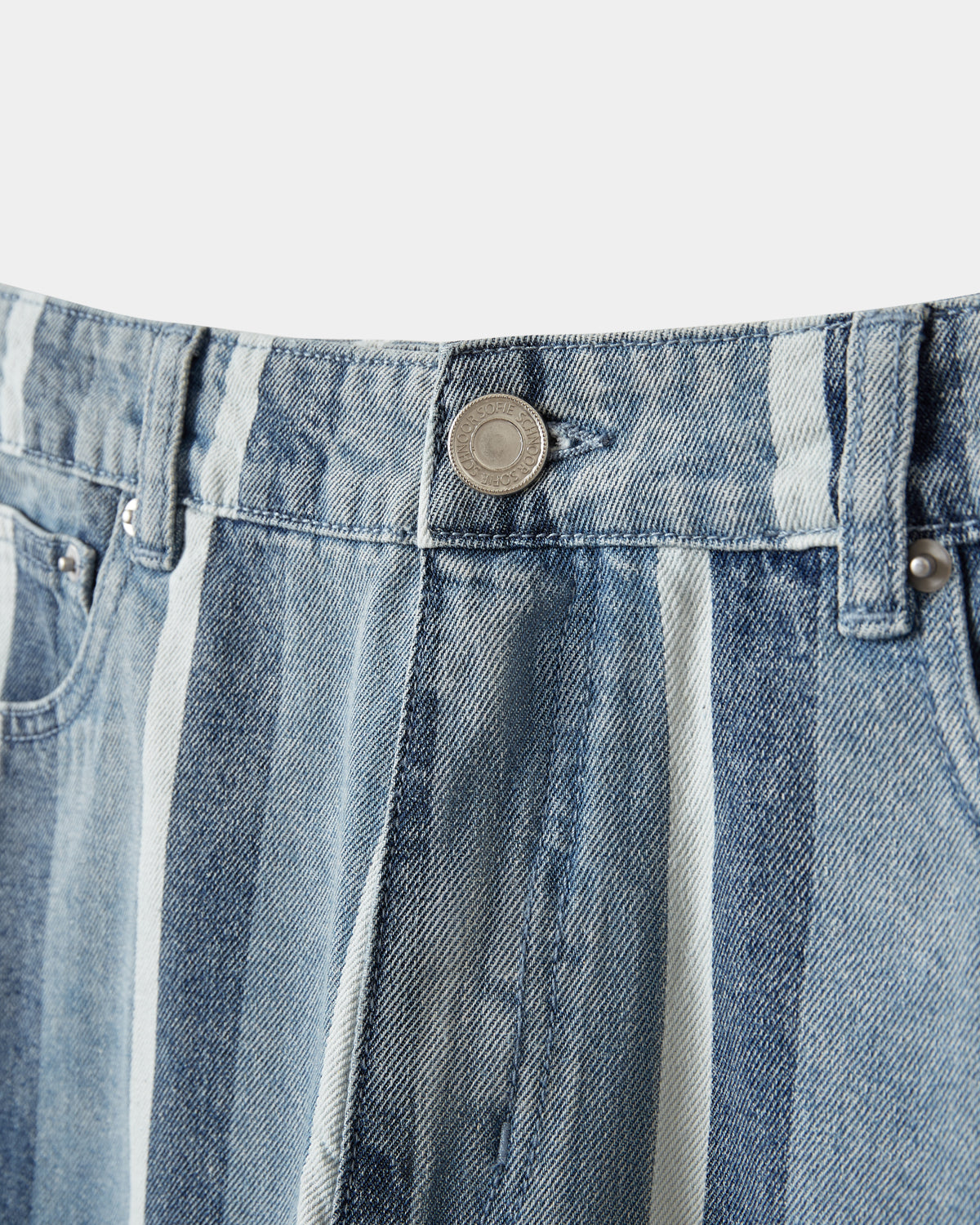 Sofie Schnoor WOMEN OZILASW STRIPED DENIM SHORTS Shorts 5123 Blue denim Stripe