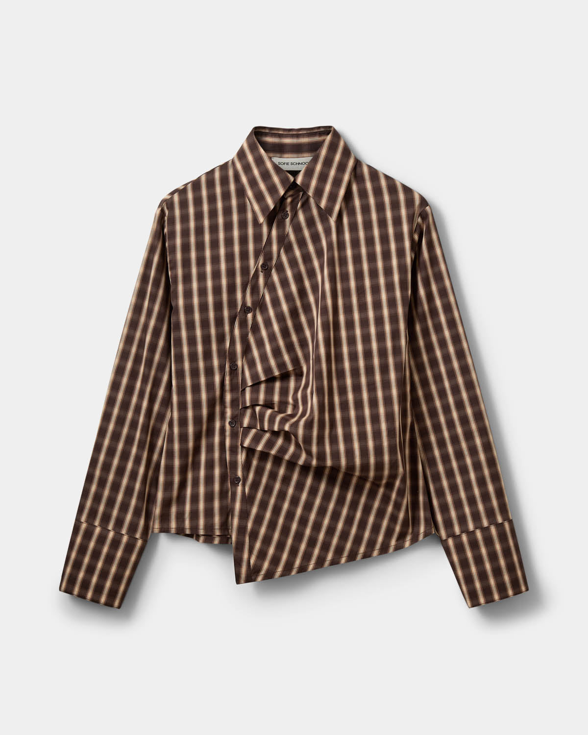 Sofie Schnoor WOMEN PAIGESW ASYMMETRIC SHIRT Shirt 9007 Brown check