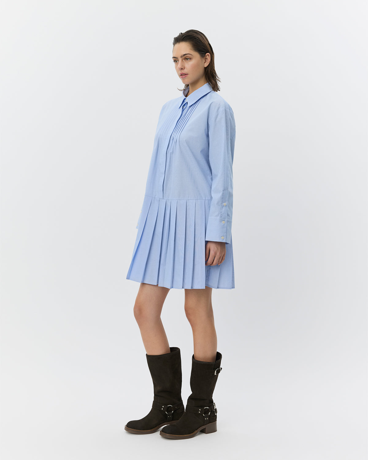 Sofie Schnoor WOMEN PENELOPASW PLEATED SHIRT DRESS Dress 5063 Light blue