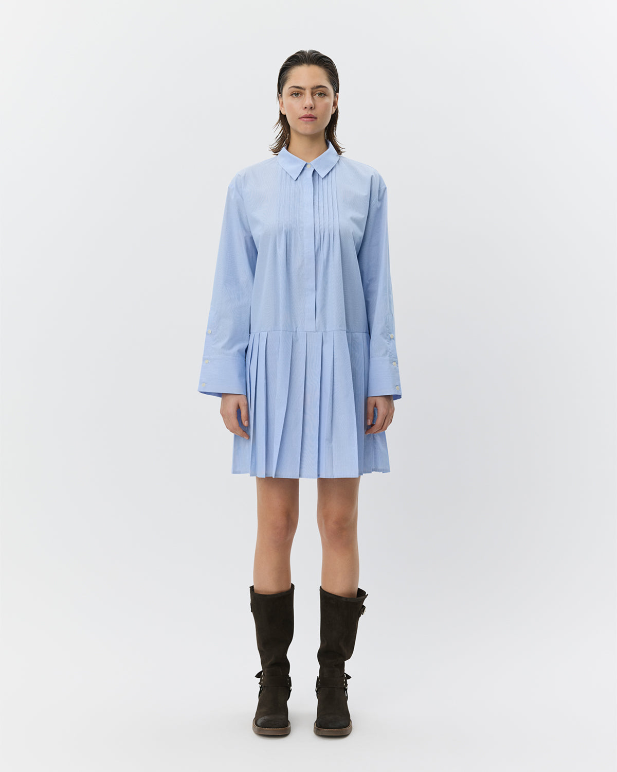 Sofie Schnoor WOMEN PENELOPASW PLEATED SHIRT DRESS Dress 5063 Light blue