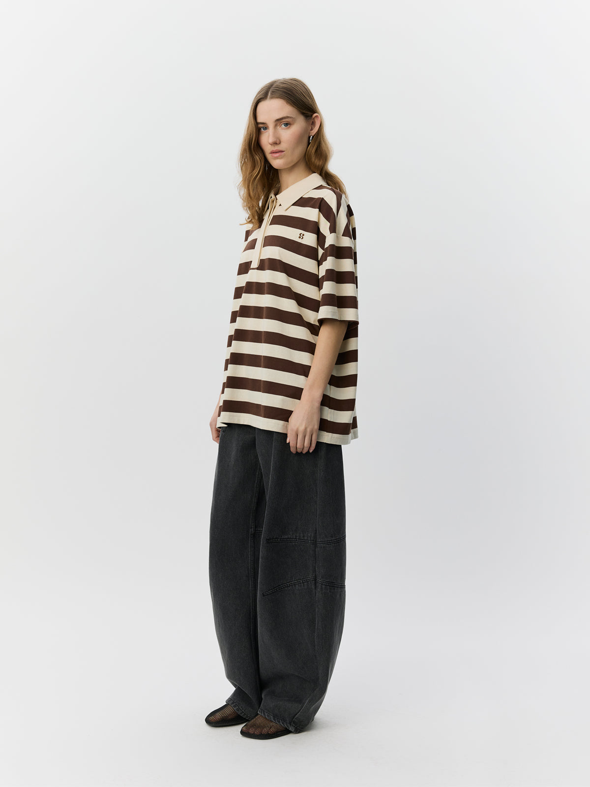 Sofie Schnoor WOMEN PILSW OVERSIZE STRIPED POLO SHIRT T-shirt 0140 Off White Striped