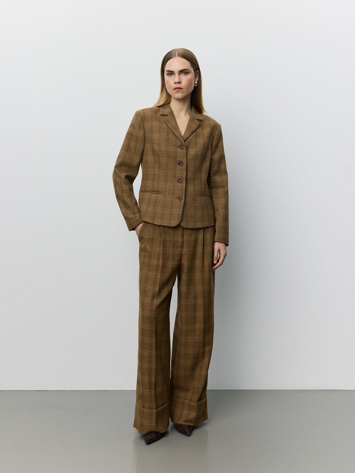 Sofie Schnoor WOMEN POPPYSW CHECKED BLAZER Blazer 9143 Maple Brown Check